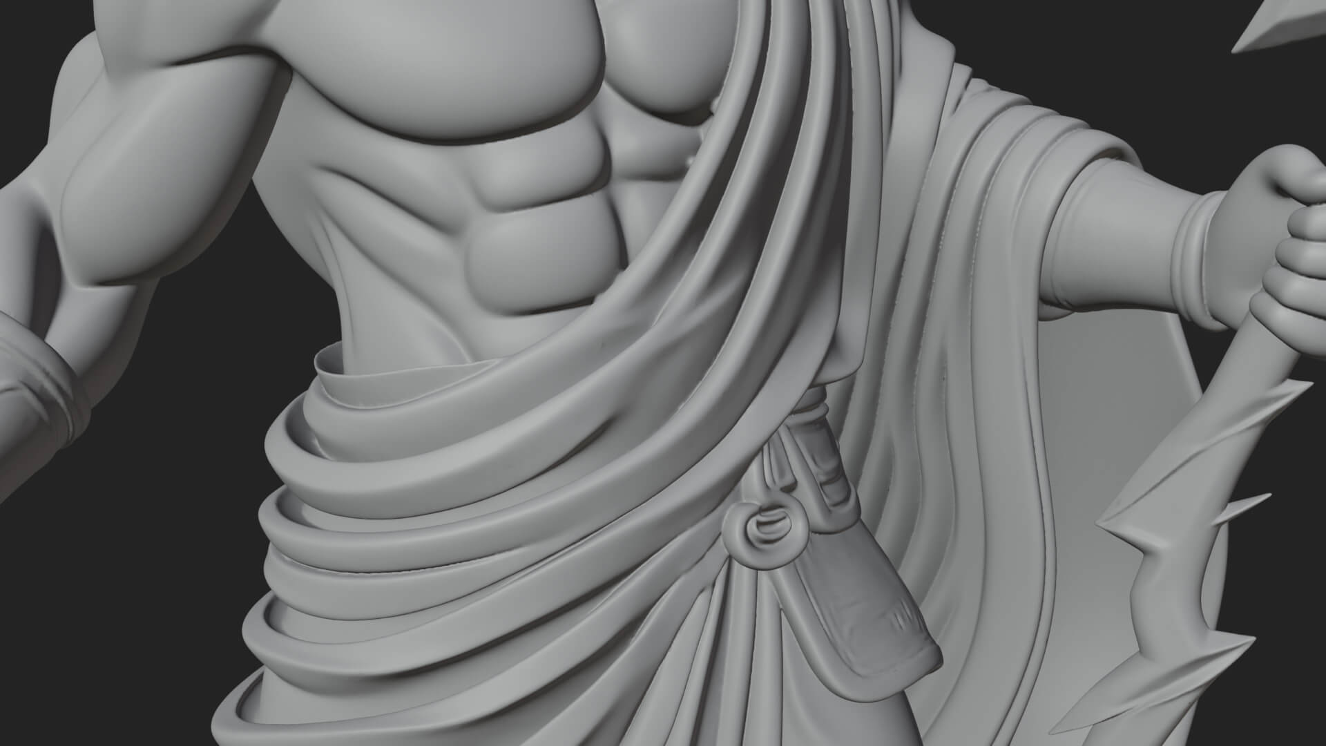 Zeus with Lightning Bolt Statue Design 24 3D Print Model 3D Model