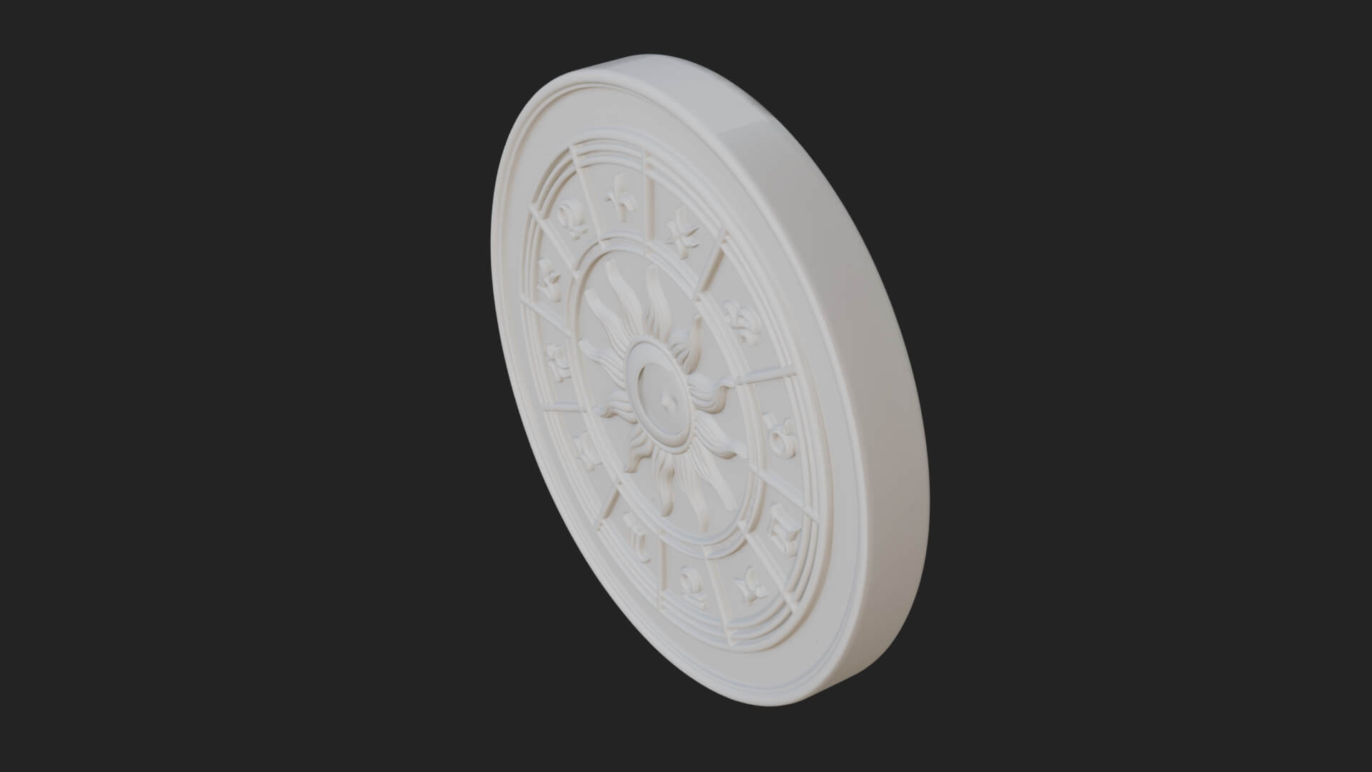 Zodiac Wheel Disc Plaque Design 2 3D Print Model 3D Model