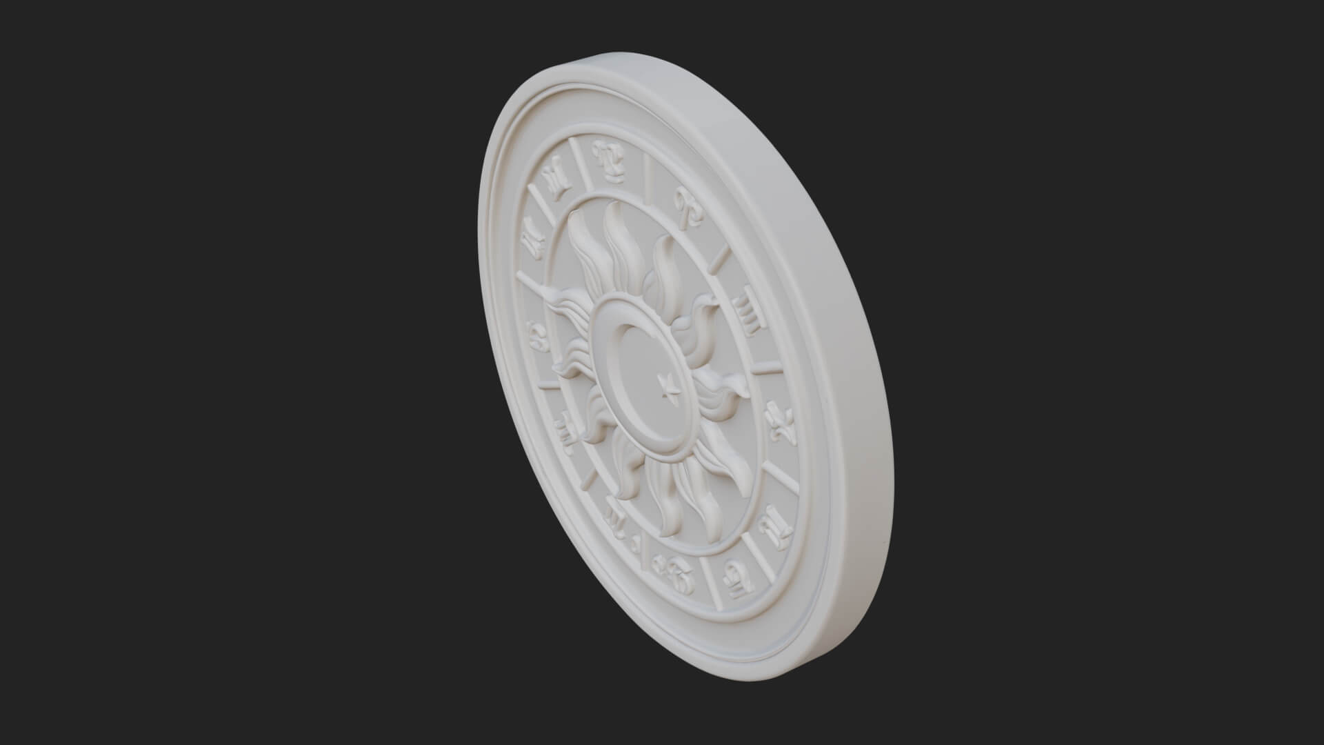 Zodiac Wheel Disc Plaque Design 4 3D Print Model 3D Model