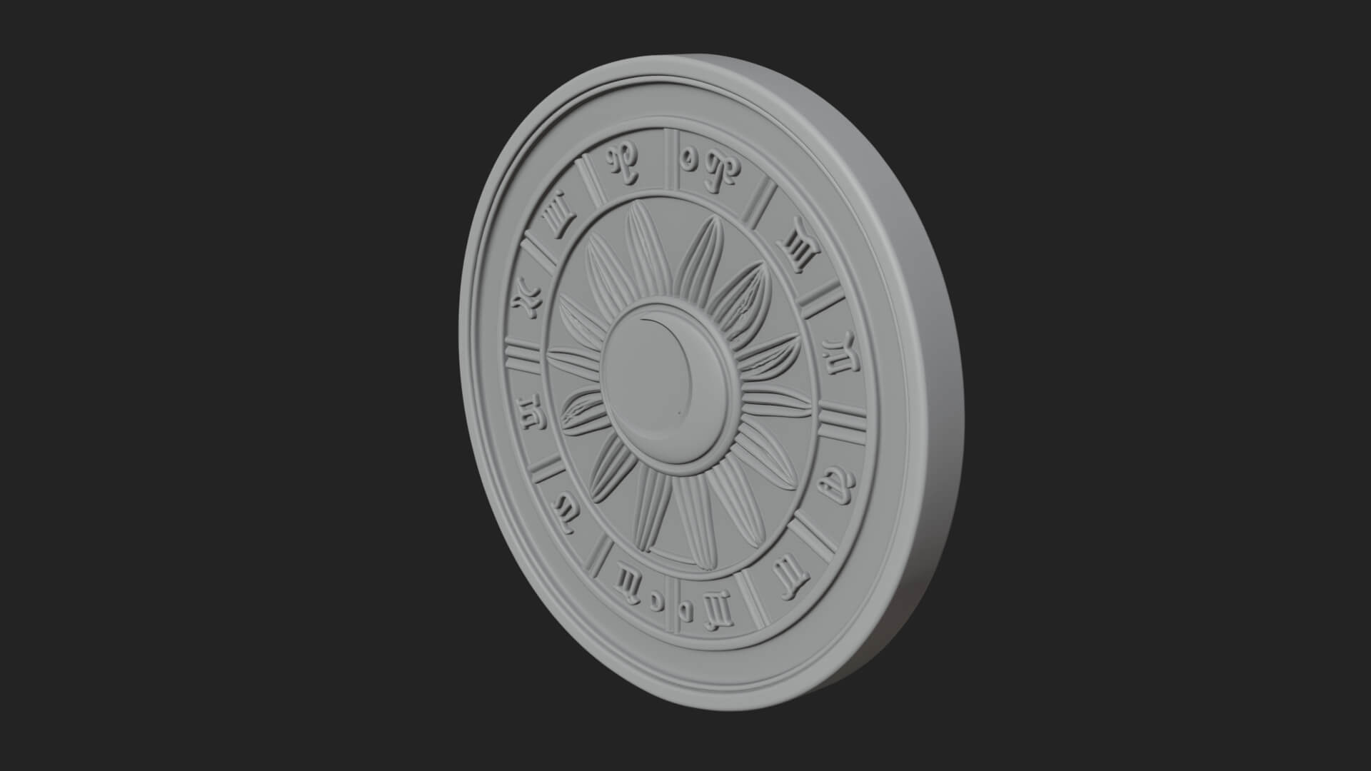 Zodiac Wheel Disc Plaque Design 4 3D Print Model 3D Model
