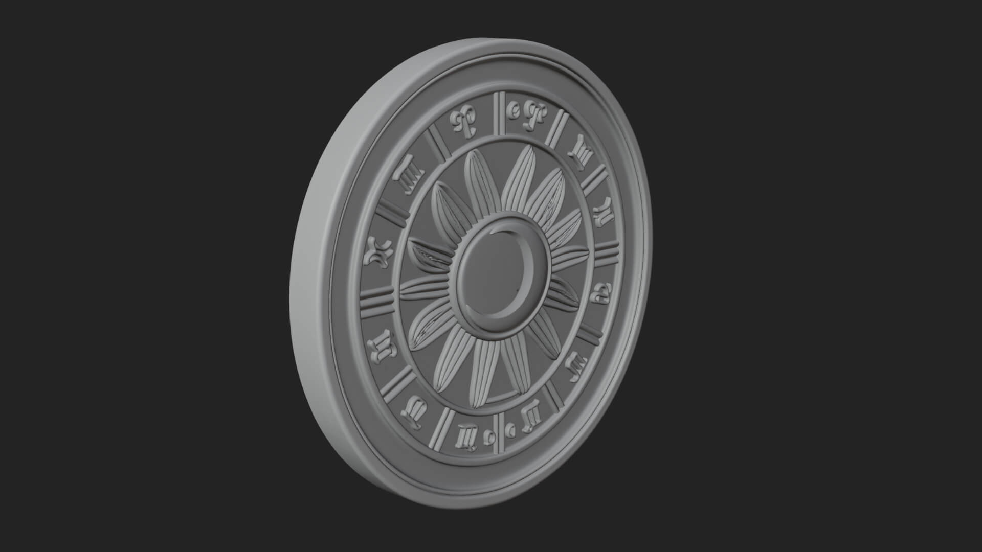 Zodiac Wheel Disc Plaque Design 4 3D Print Model 3D Model