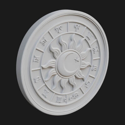 Zodiac Wheel Disc Plaque Design 4 3D Print Model