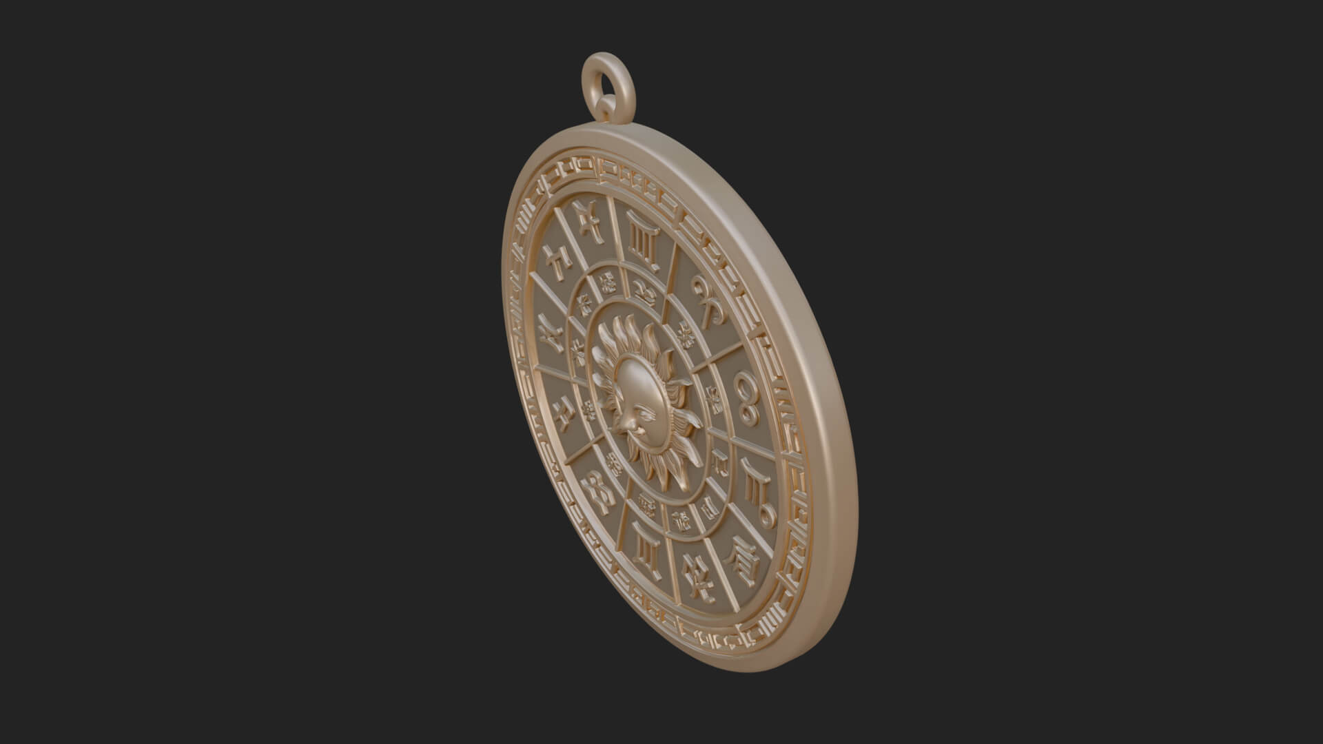 Zodiac Wheel Disc Plaque Design 5 3D Print Model 3D Model