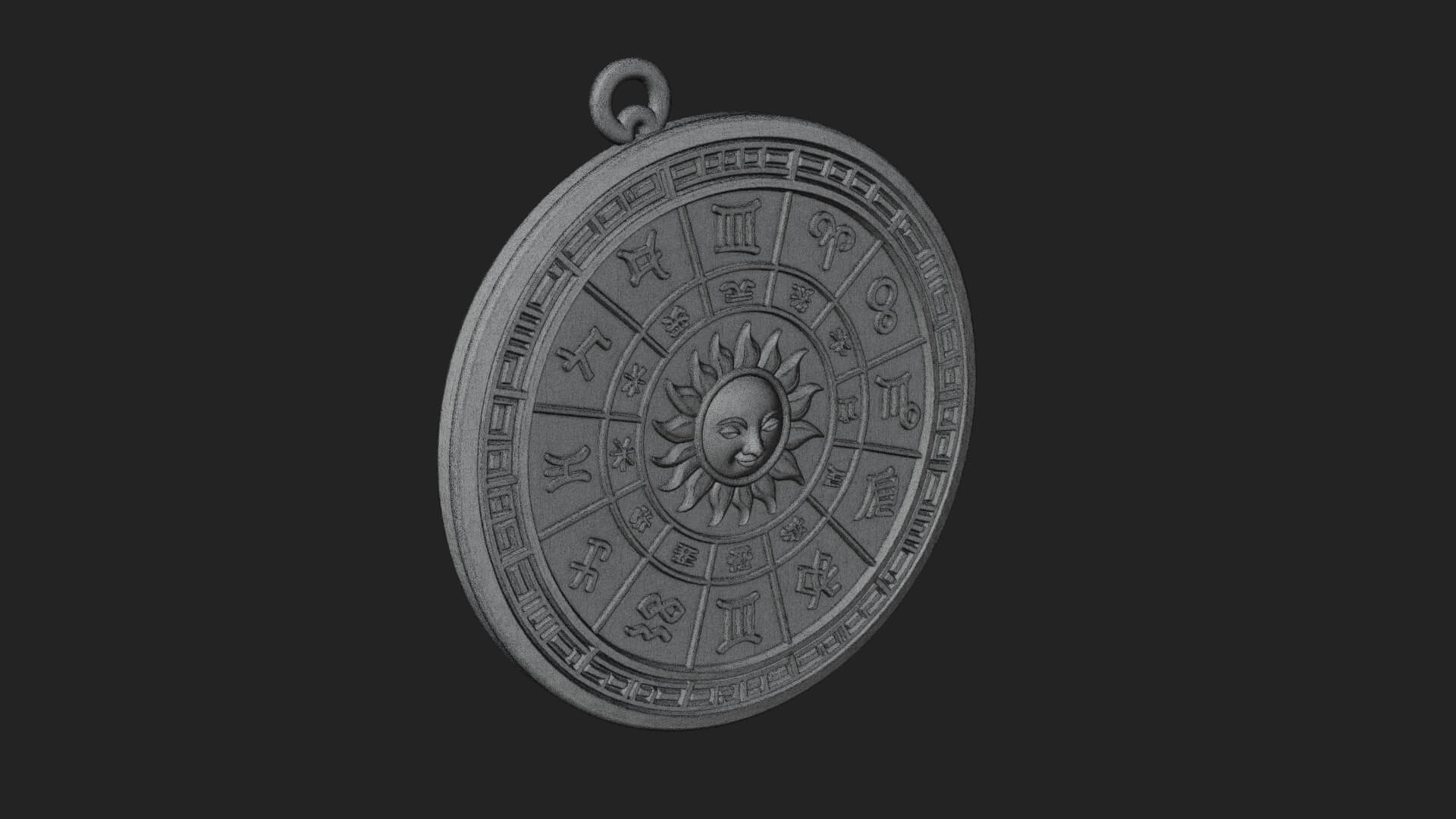 Zodiac Wheel Disc Plaque Design 5 3D Print Model 3D Model