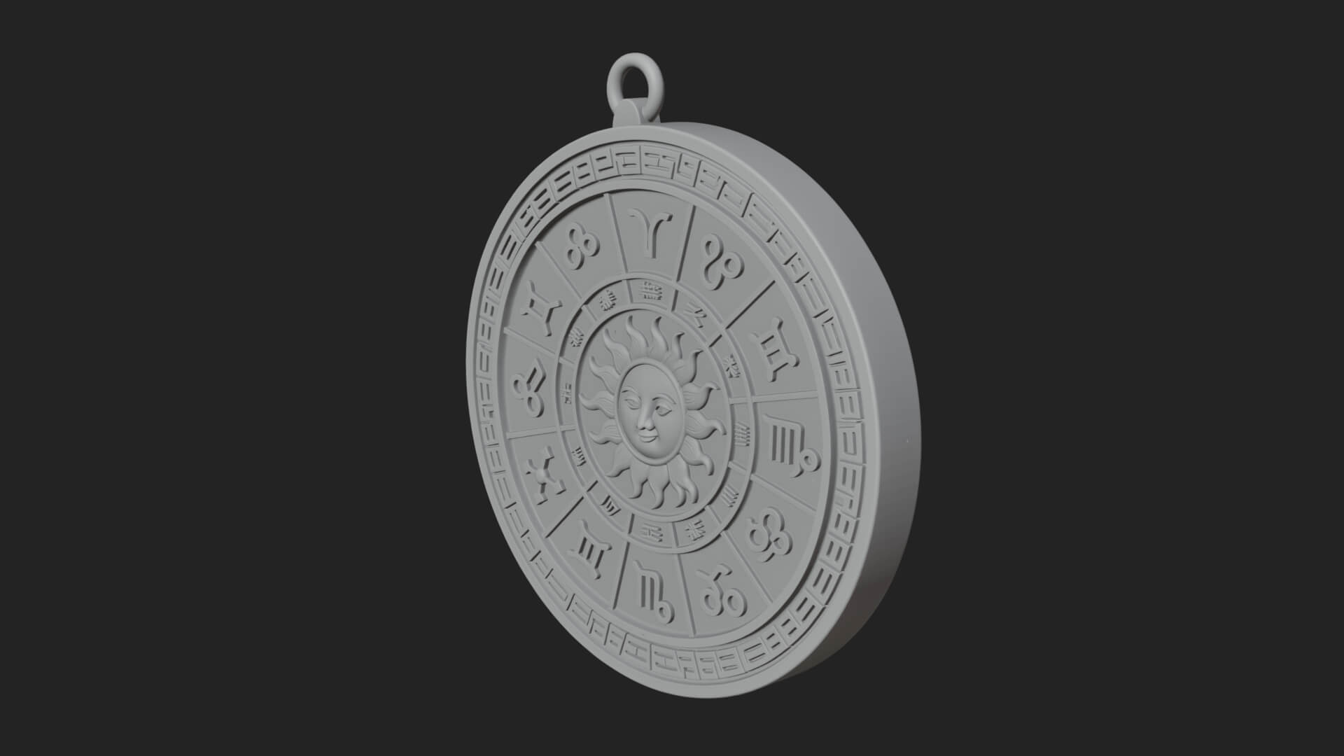 Zodiac Wheel Disc Plaque Design 7 3D Print Model 3D Model