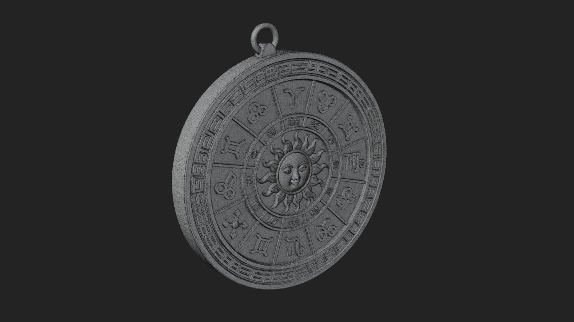 Zodiac Wheel Disc Plaque Design 7 3D Print Model 3D Model