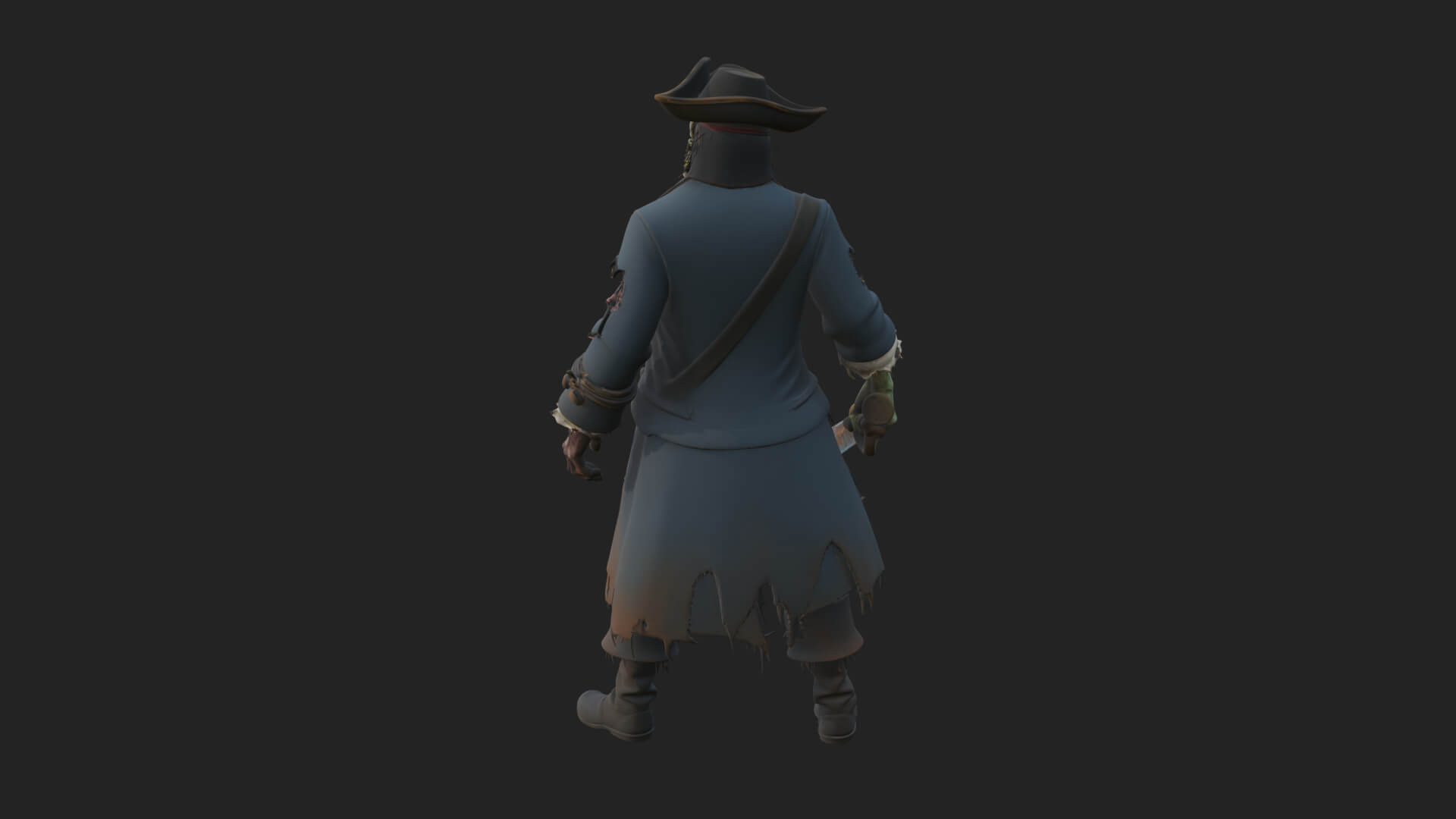 Zombie Pirate Captain Statue Design 2 3D Print Model 3D Model