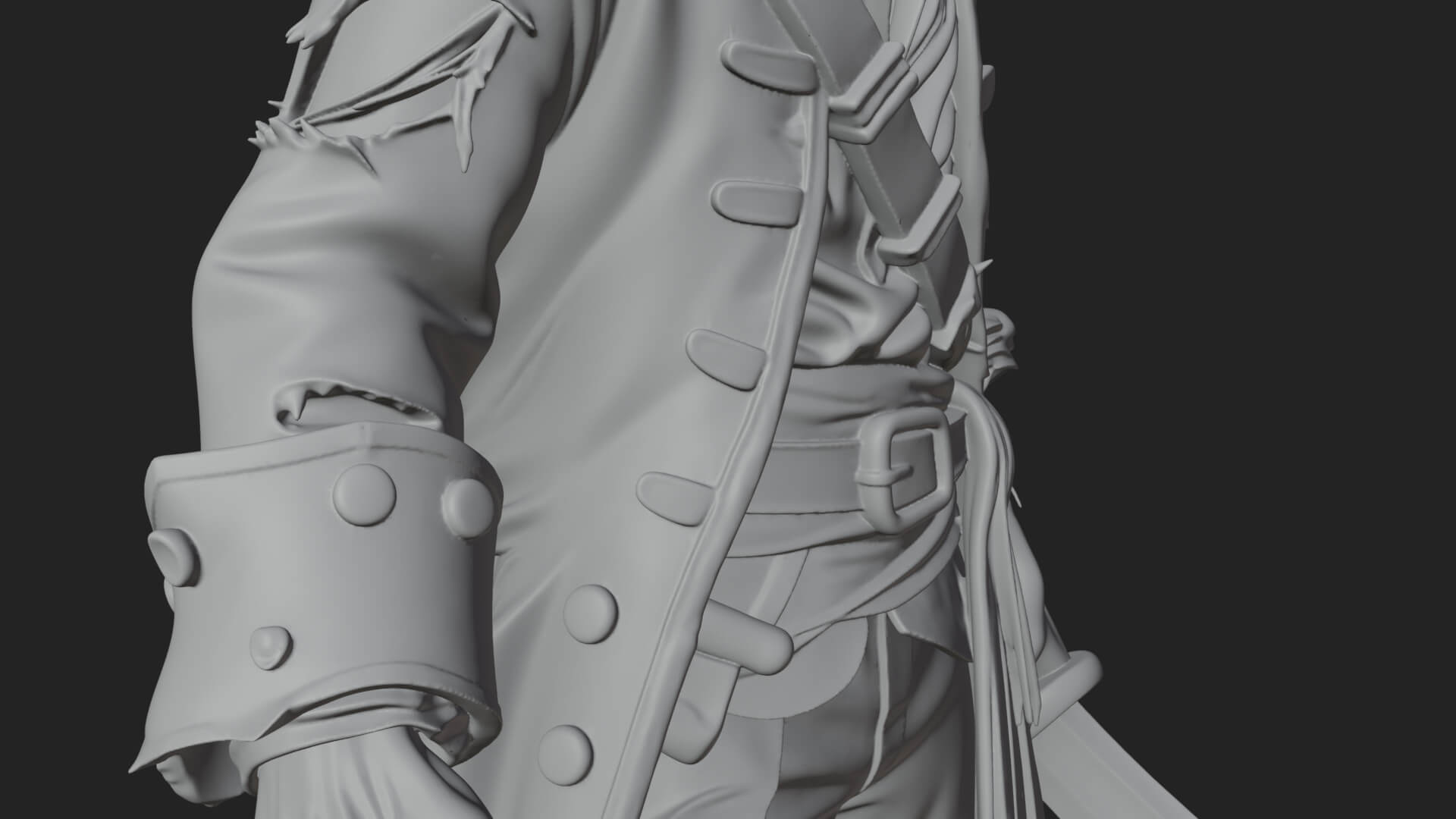Zombie Pirate Captain Statue Design 4 3D Print Model 3D Model