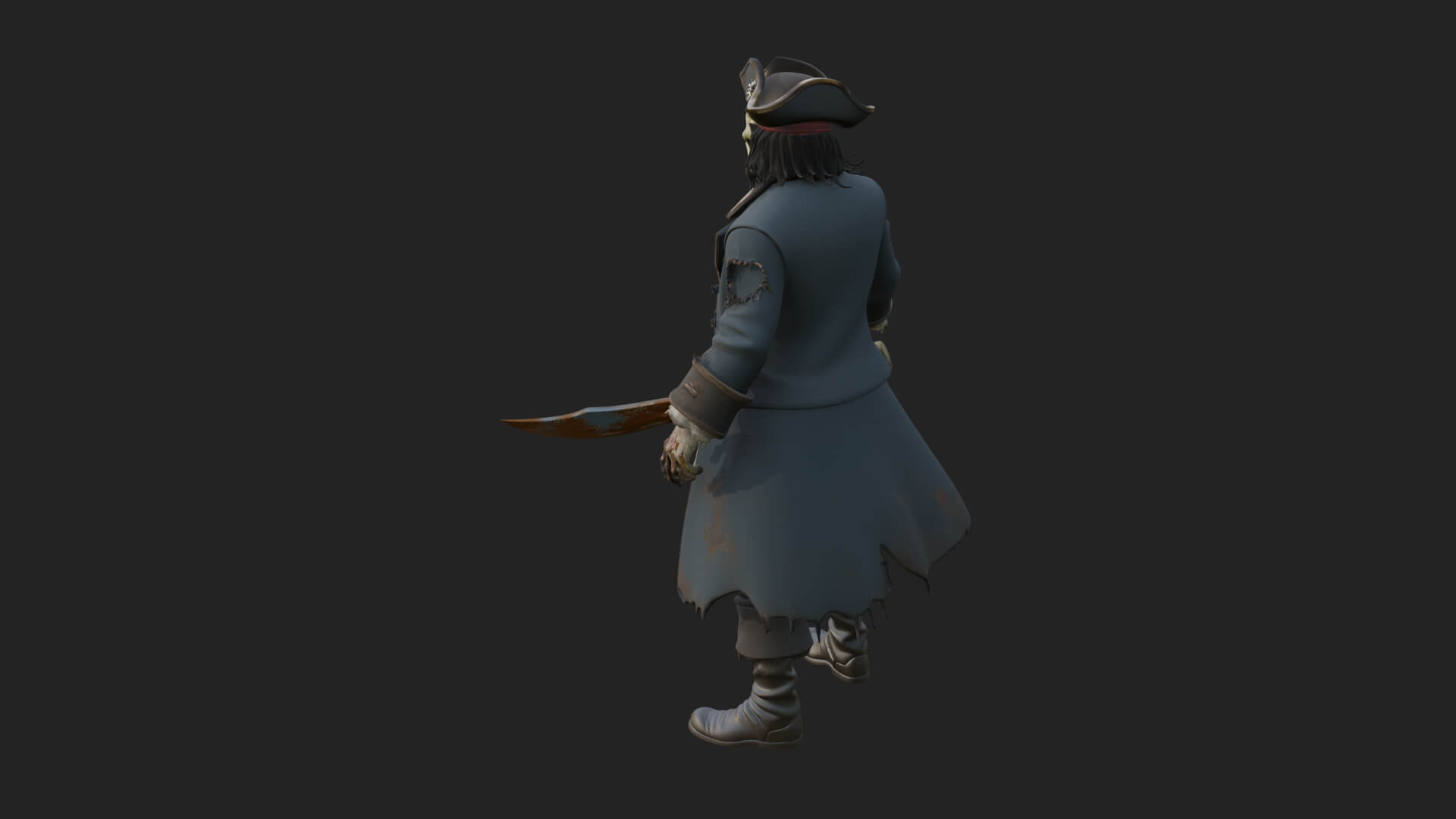 Zombie Pirate Captain Statue Design 5 3D Print Model 3D Model