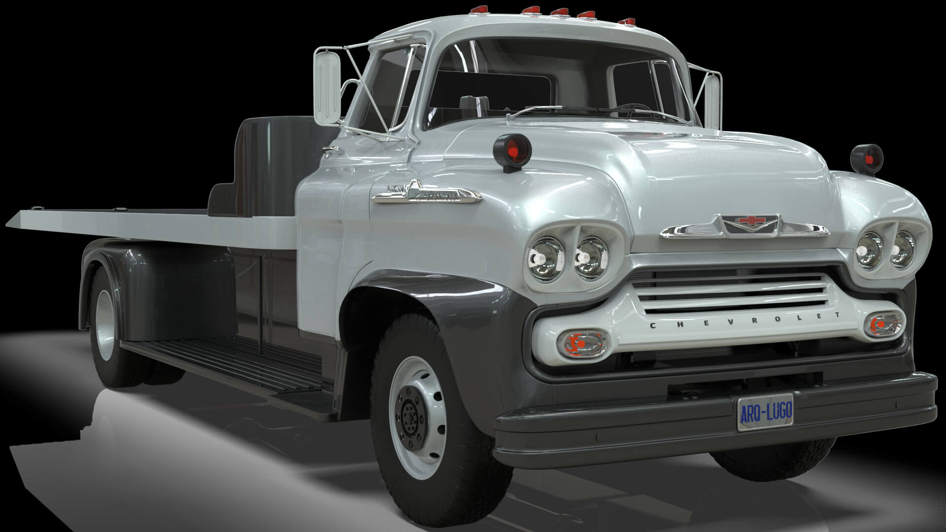 1958 Viking 50 Carcarrier Animated Platform 3D Model