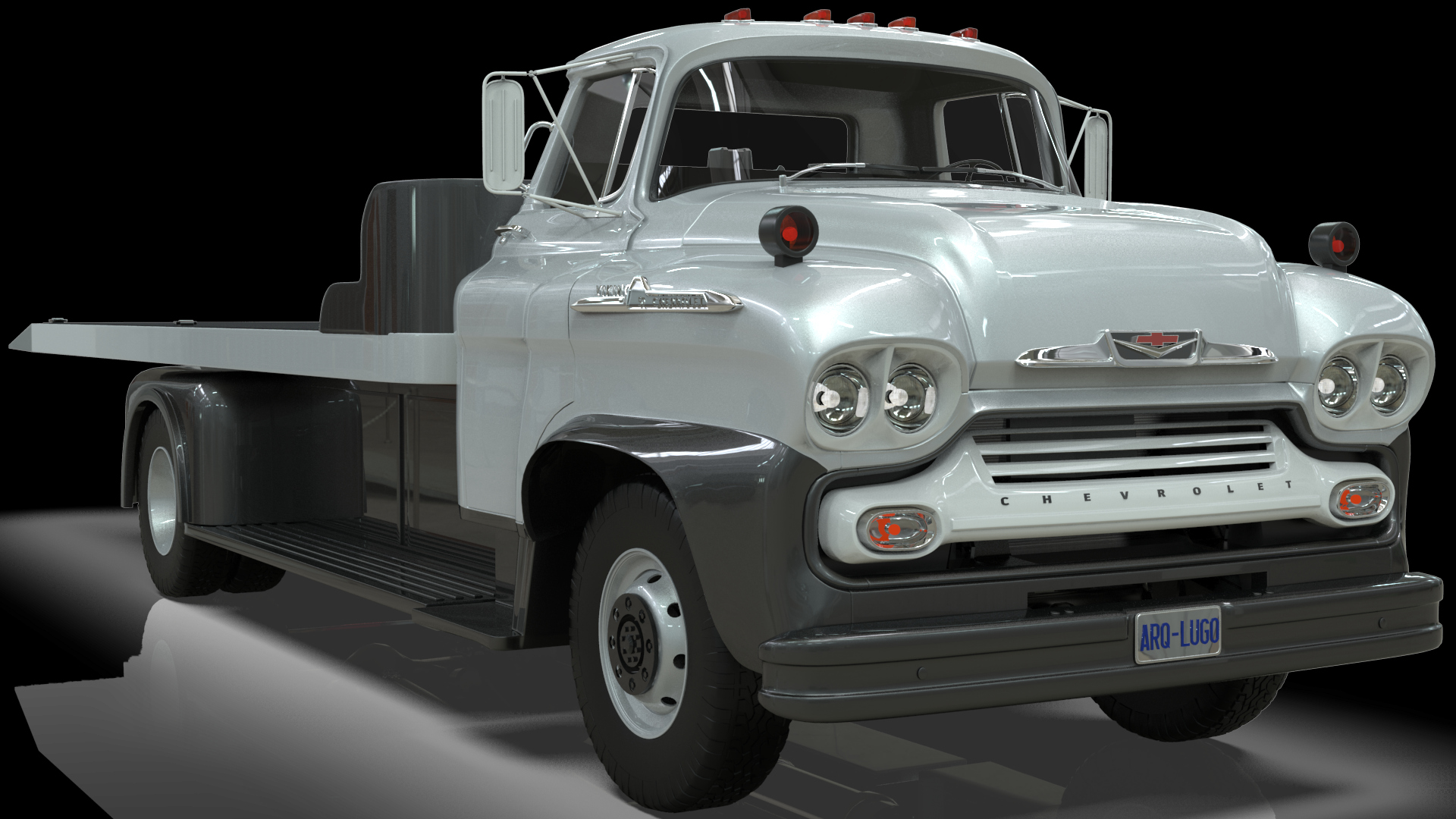 1958 Viking 50 Carcarrier Animated Platform 3D Model