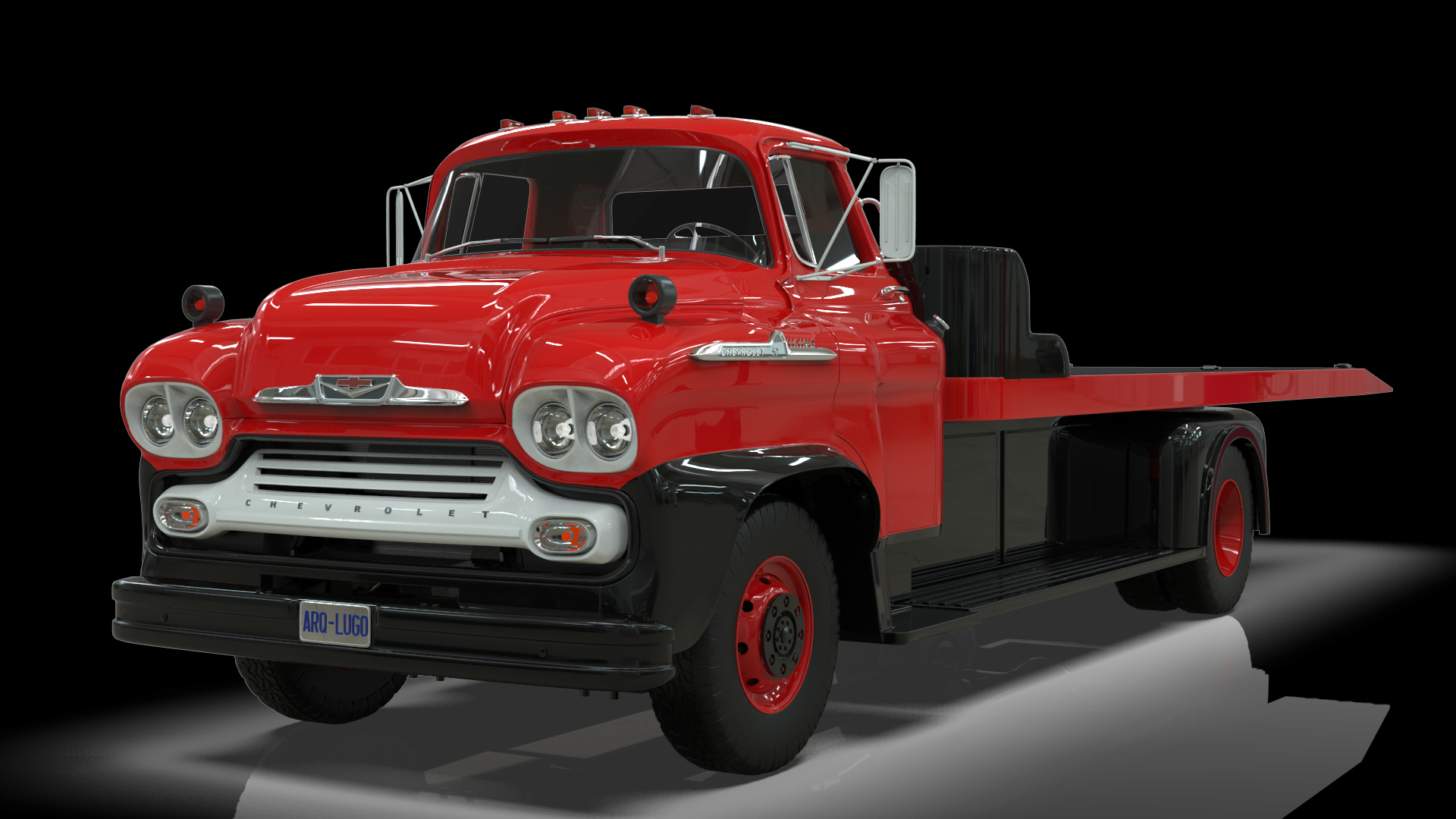 1958 Viking 50 Carcarrier Animated Platform 3D Model