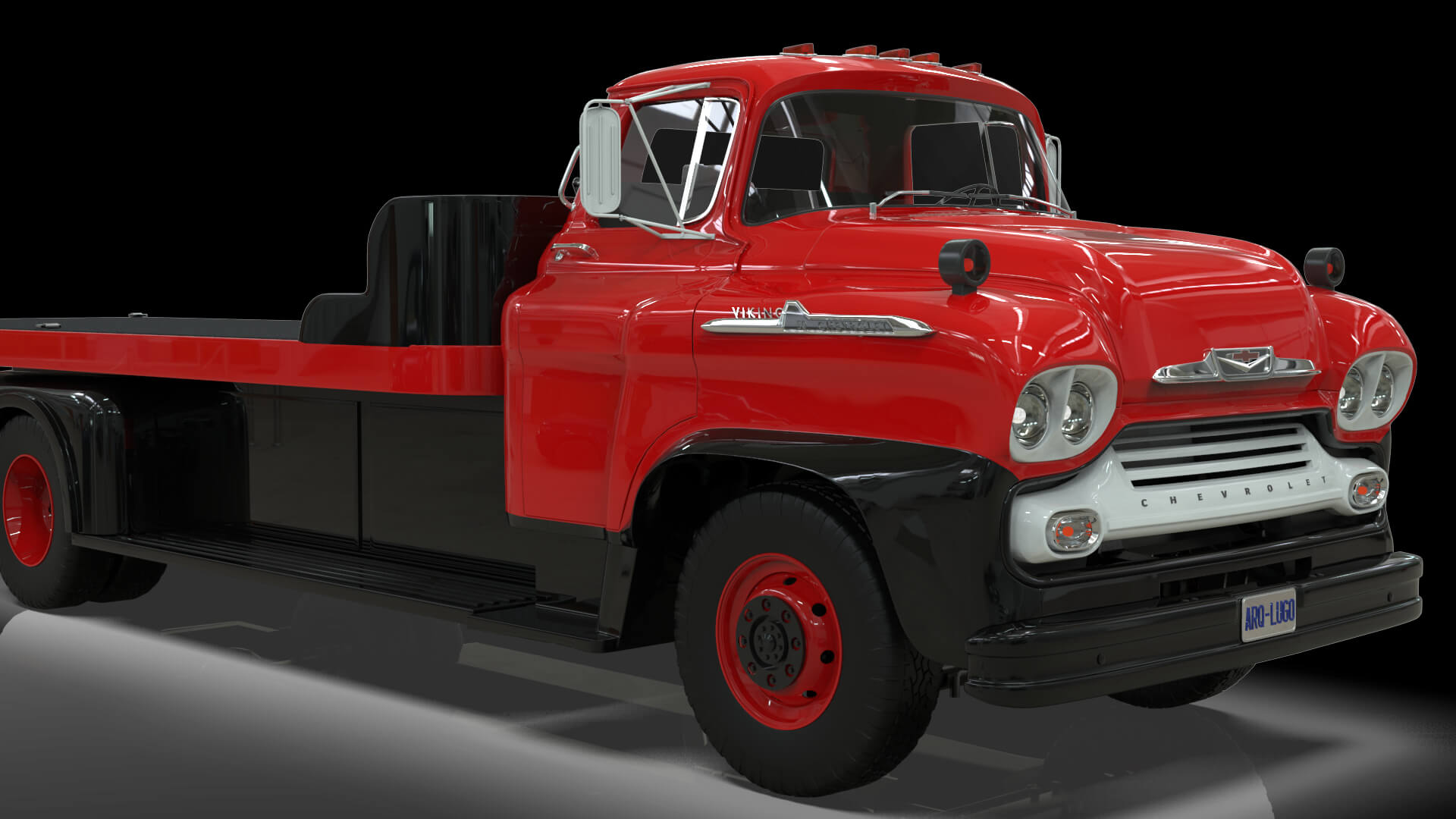 1958 Viking 50 Carcarrier Animated Platform 3D Model