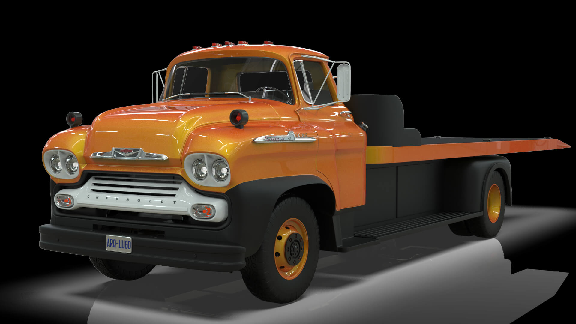 1958 Viking 50 Carcarrier Animated Platform 3D Model