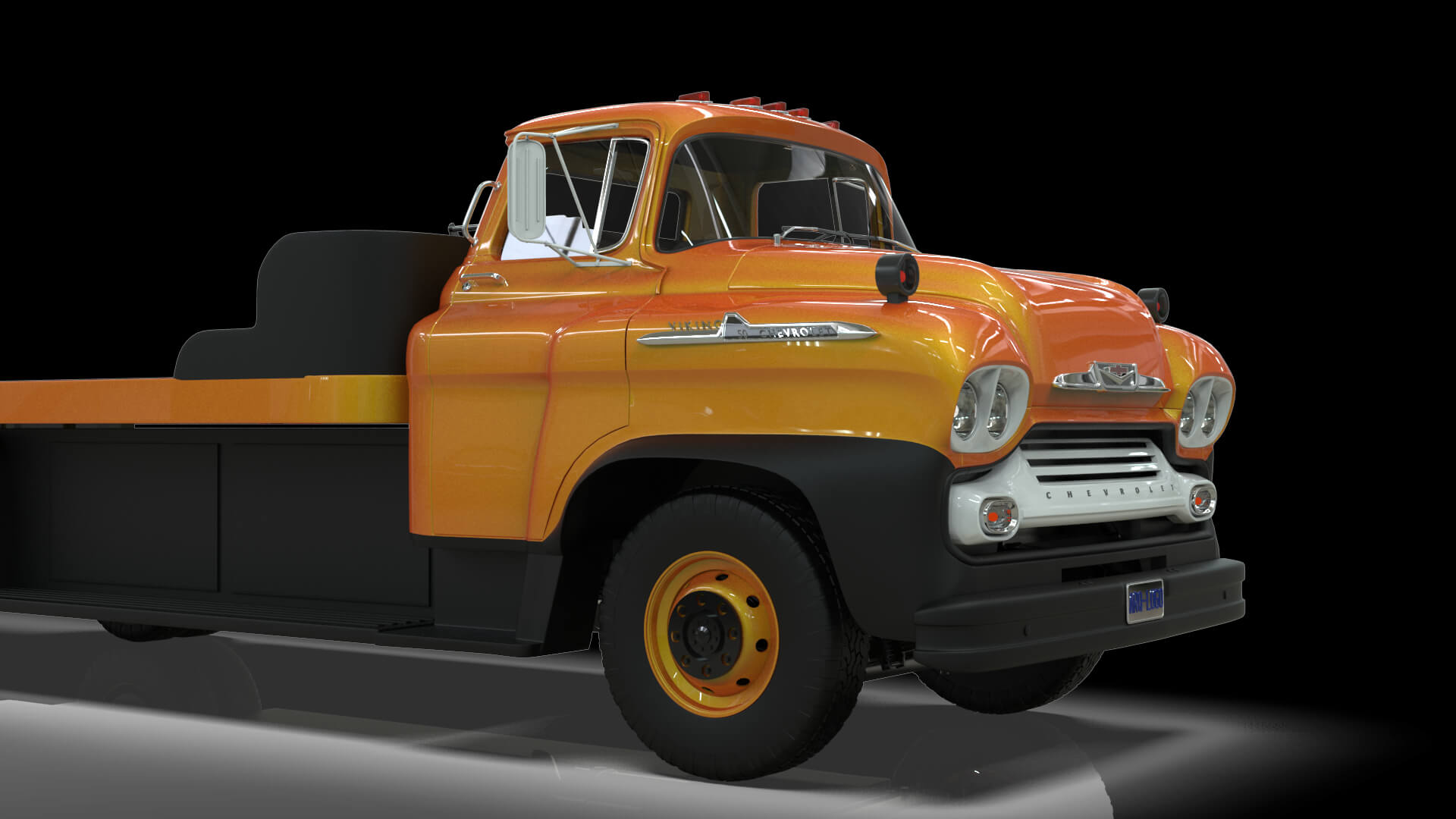 1958 Viking 50 Carcarrier Animated Platform 3D Model