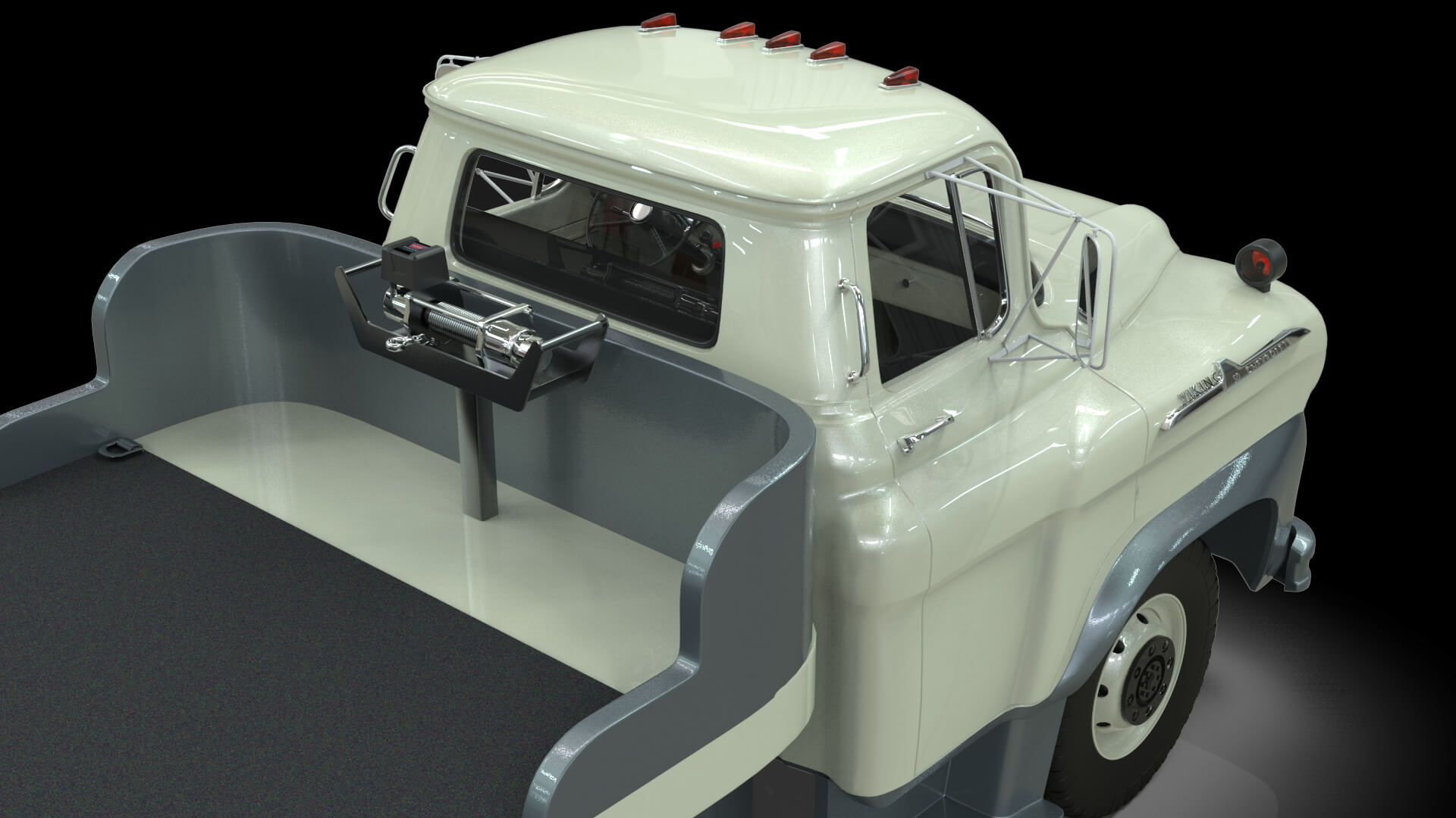 1958 Viking 50 Carcarrier Animated Platform 3D Model