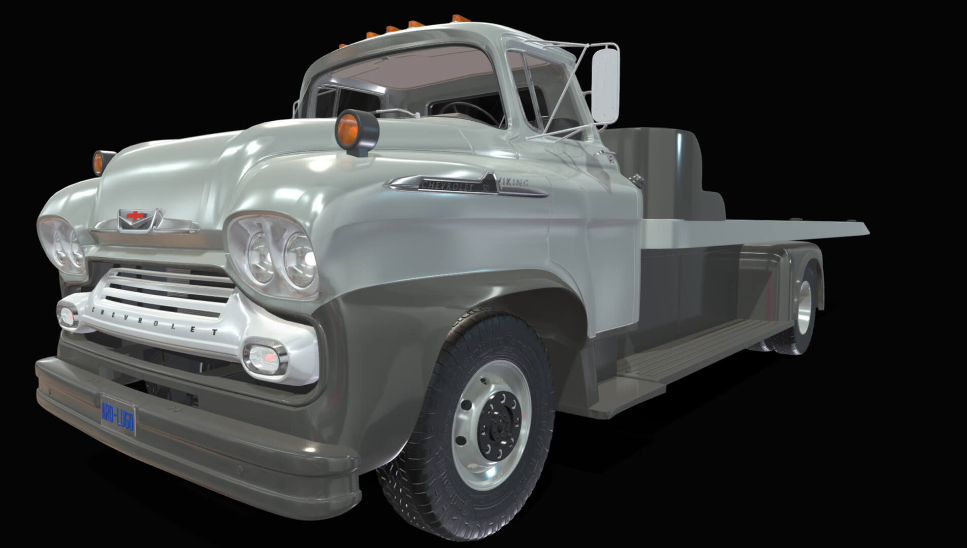 1958 Viking 50 Carcarrier Animated Platform 3D Model