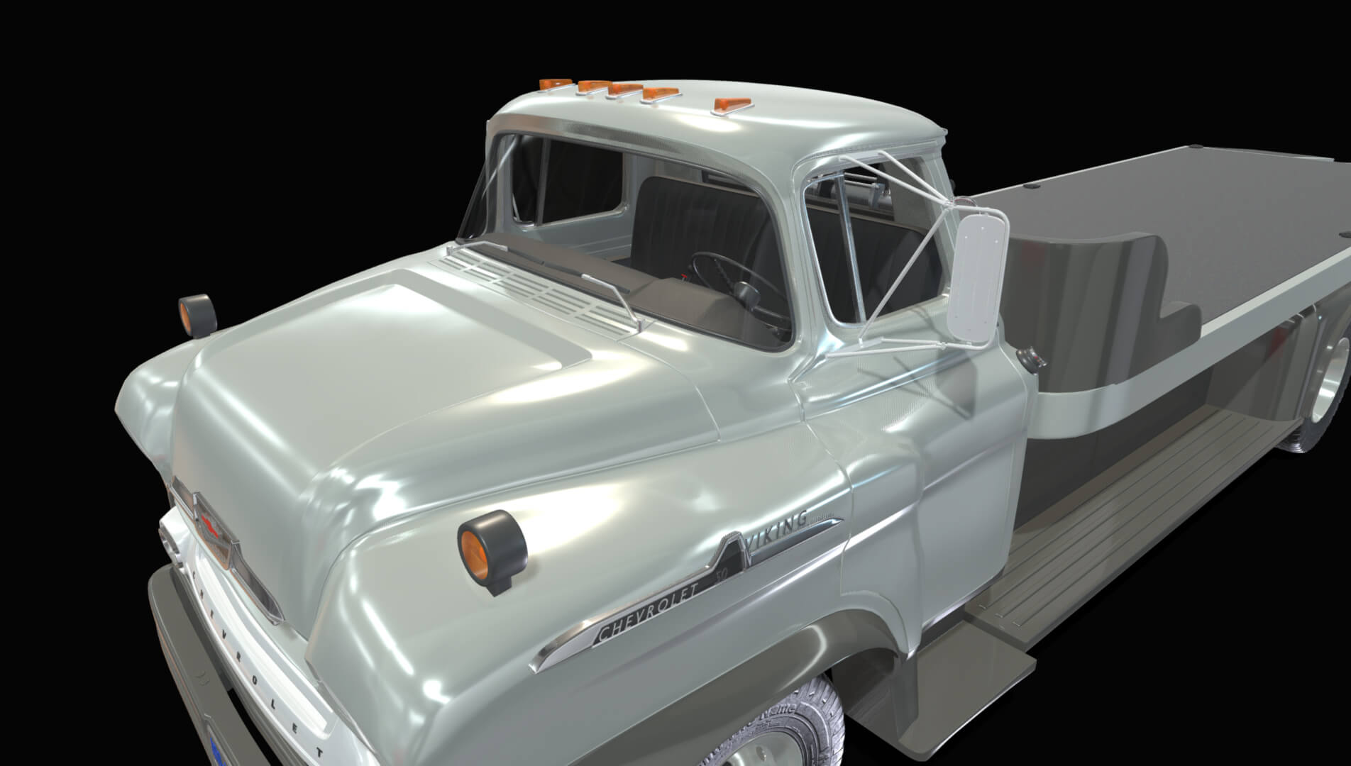 1958 Viking 50 Carcarrier Animated Platform 3D Model
