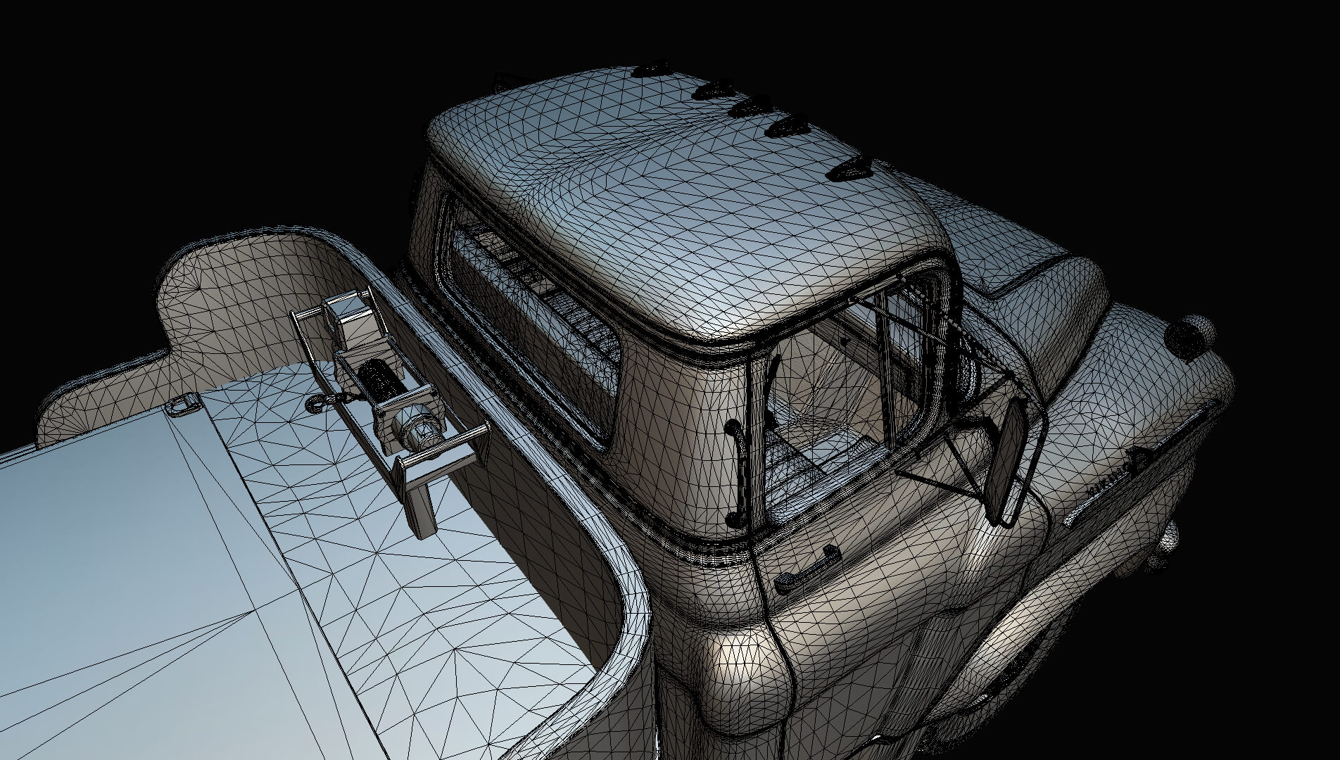 1958 Viking 50 Carcarrier Animated Platform 3D Model