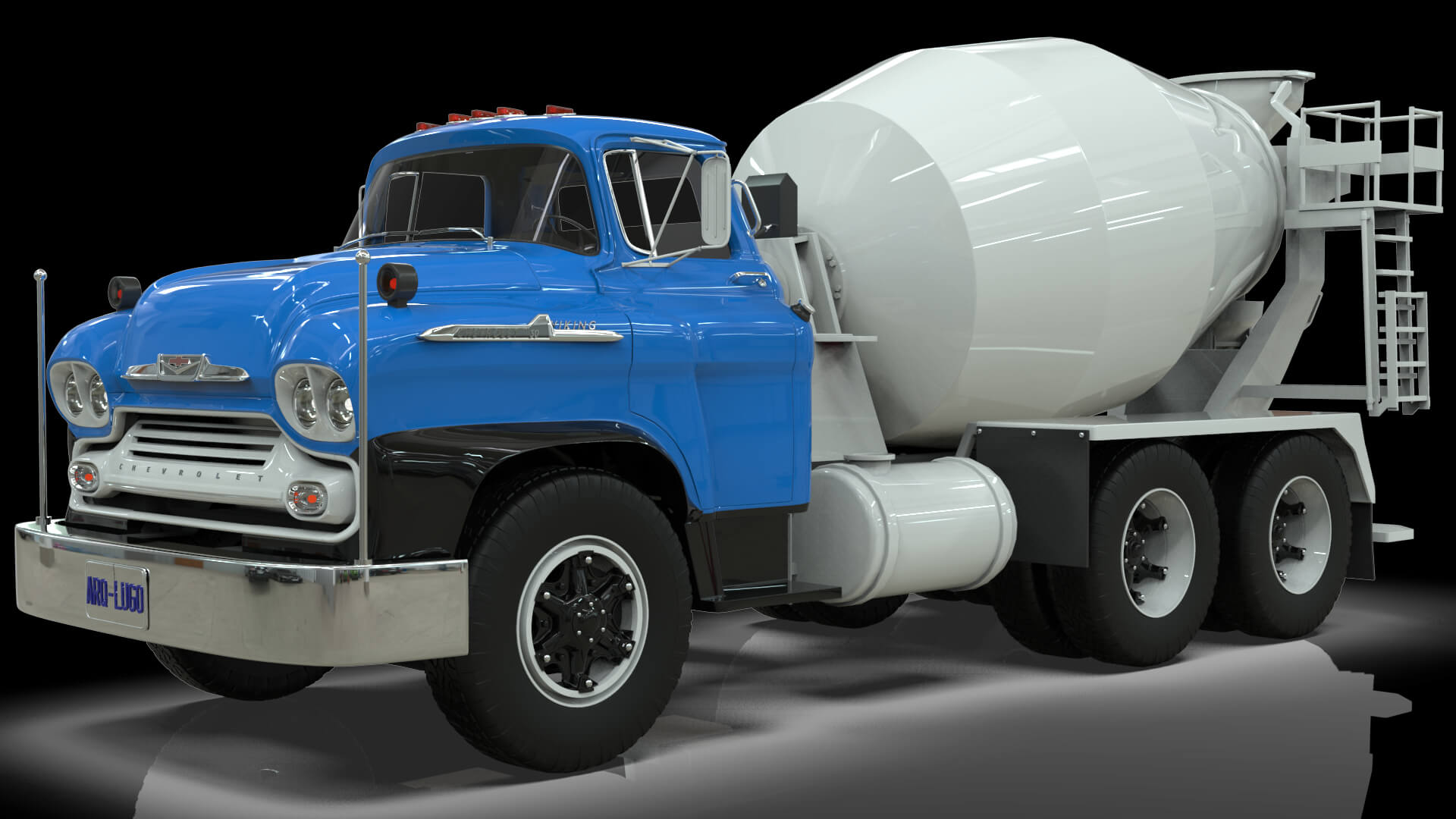 1958 Viking 50 Concrete Mixer 3D Model