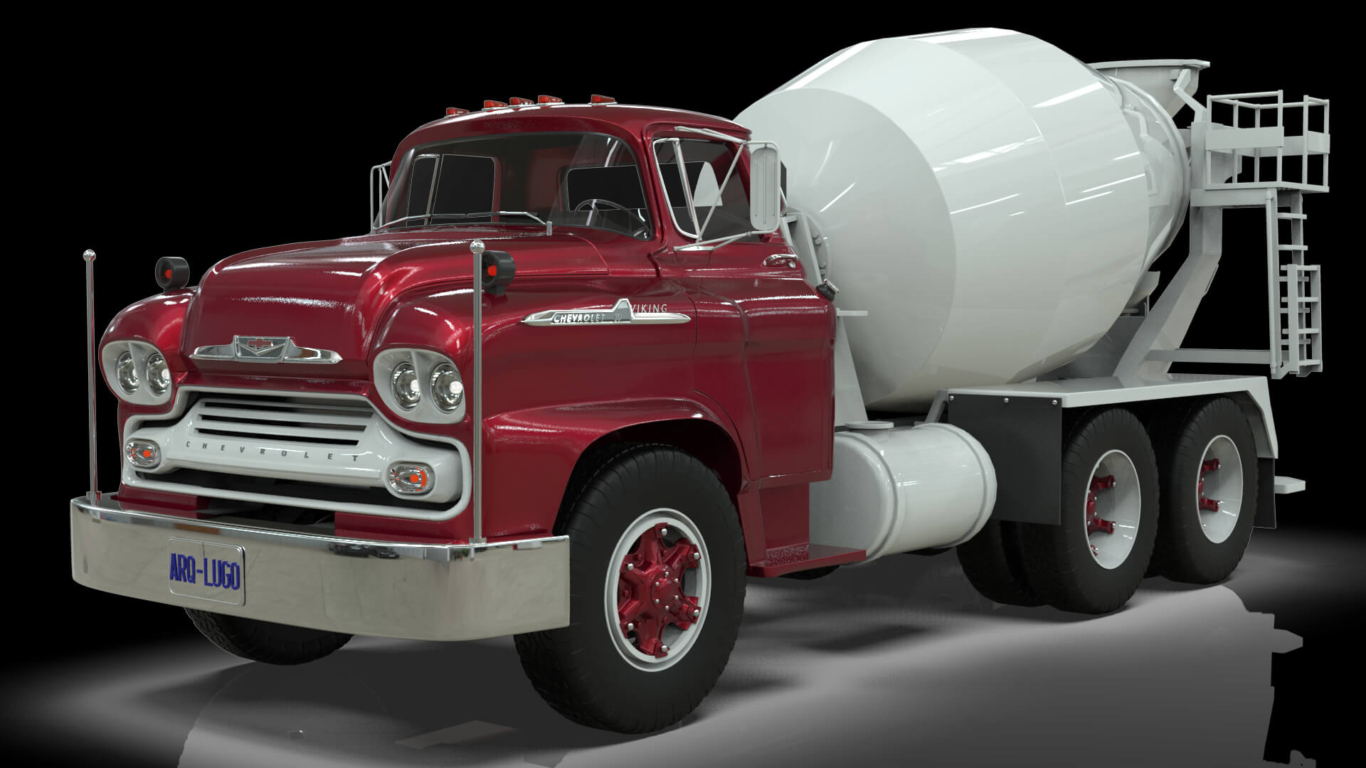 1958 Viking 50 Concrete Mixer 3D Model