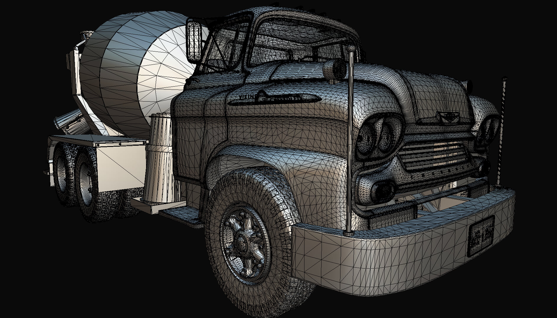 1958 Viking 50 Concrete Mixer 3D Model