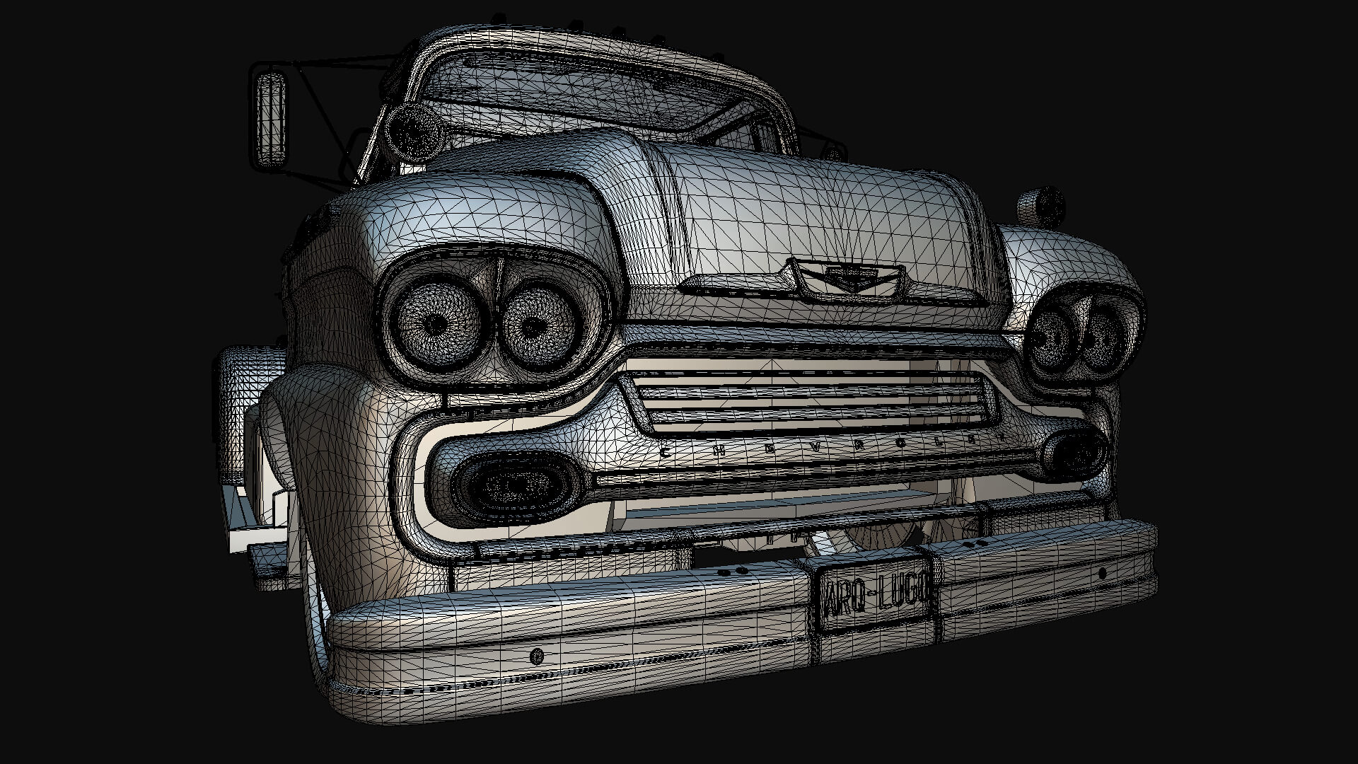 1958 Viking 50 Custom Lowrider Truck with Trailer and Motorc 3D Model