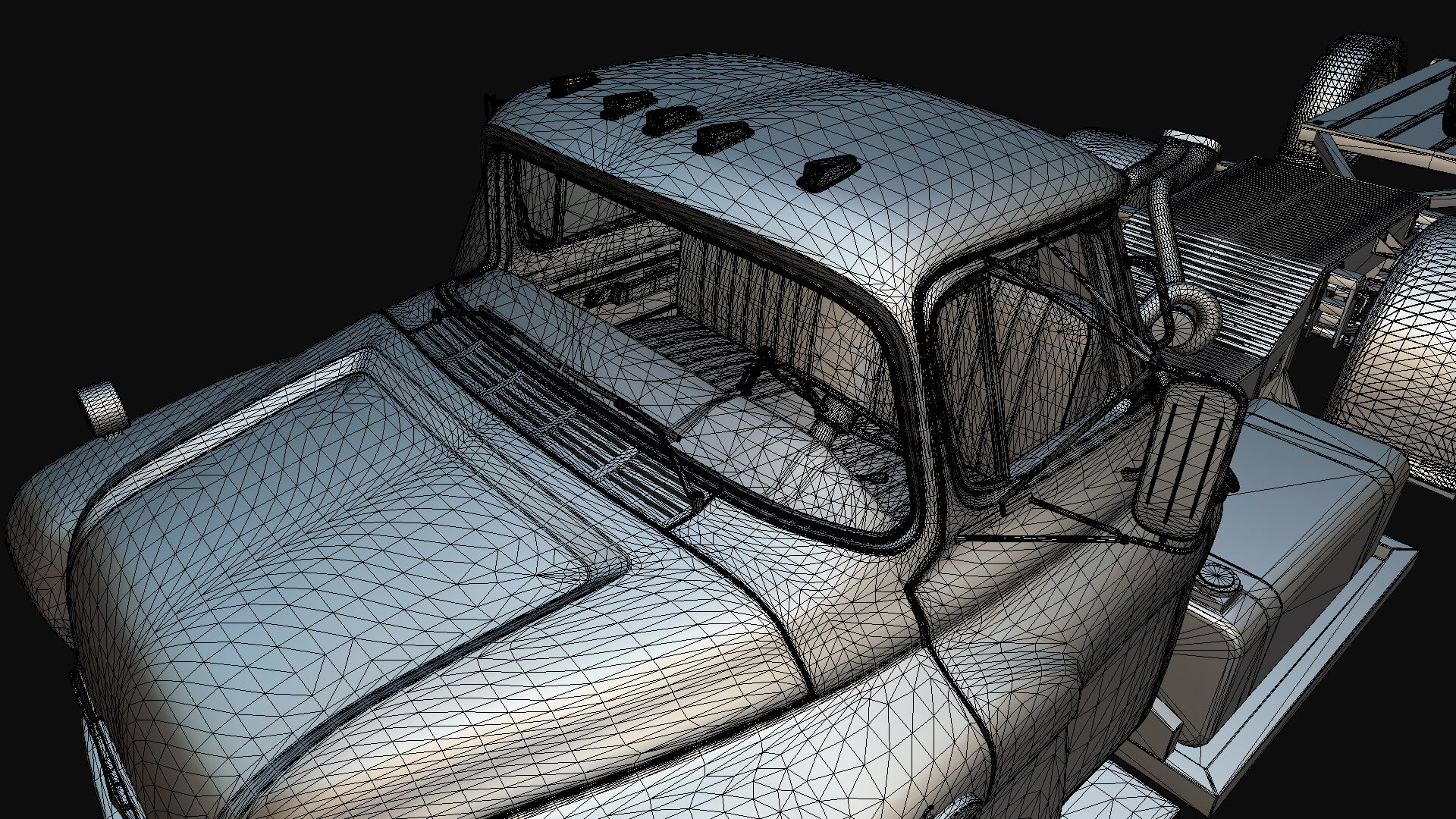 1958 Viking 50 Custom Lowrider Truck with Trailer and Motorc 3D Model