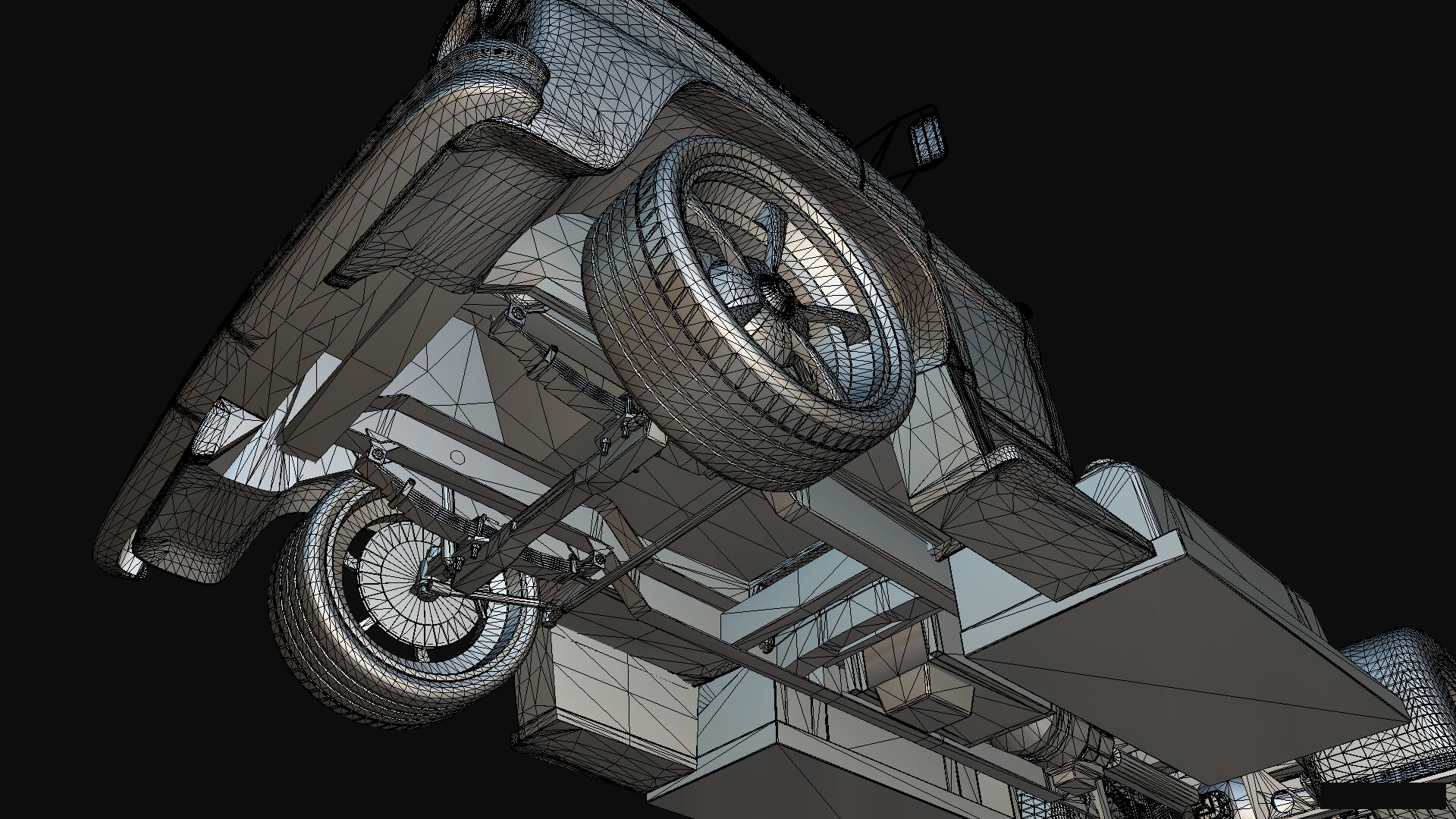 1958 Viking 50 Custom Lowrider Truck with Trailer and Motorc 3D Model