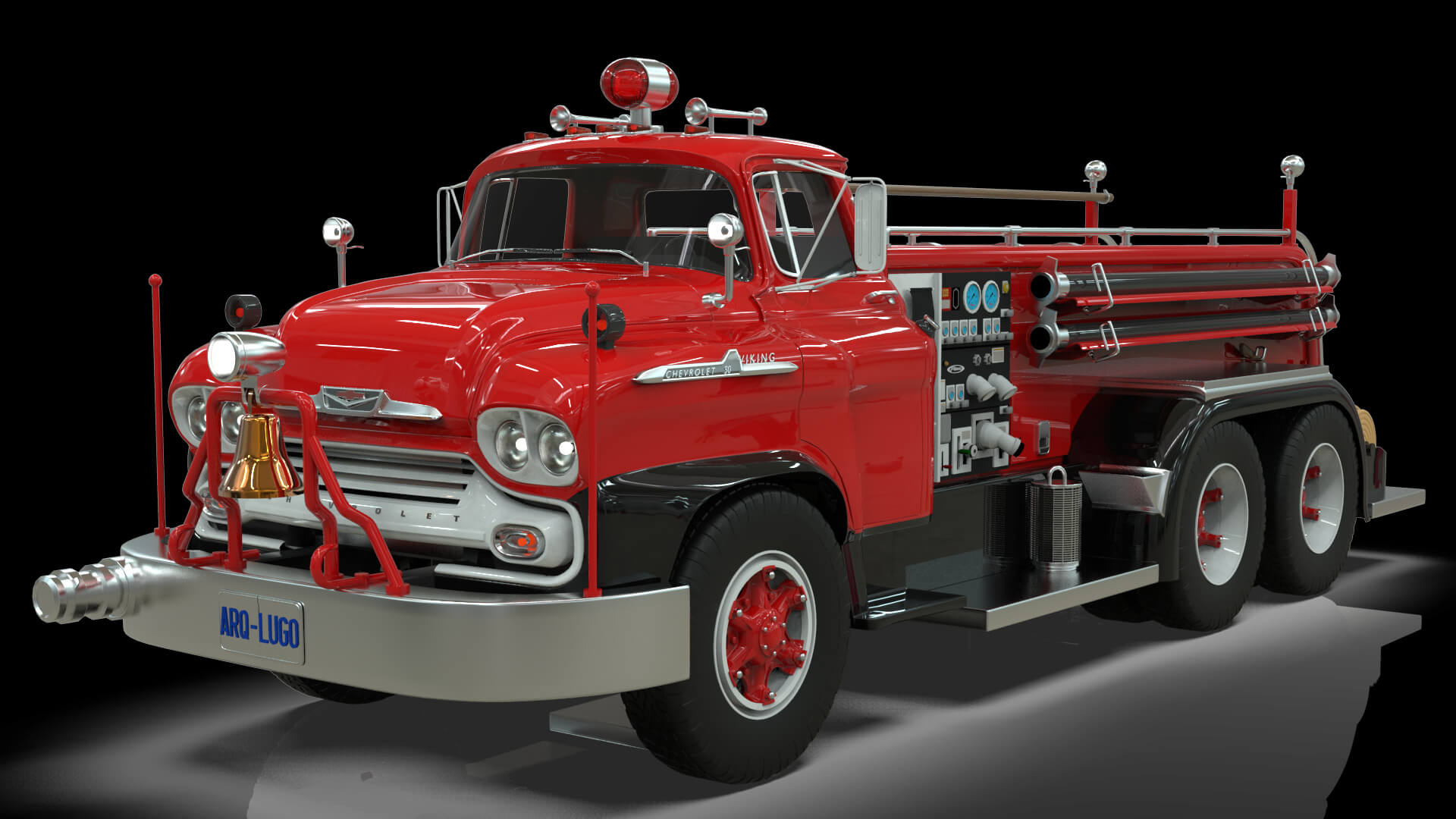1958 Viking 50 Fire Truck 3D Model