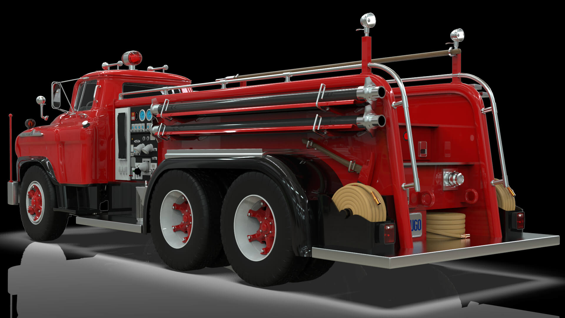 1958 Viking 50 Fire Truck 3D Model