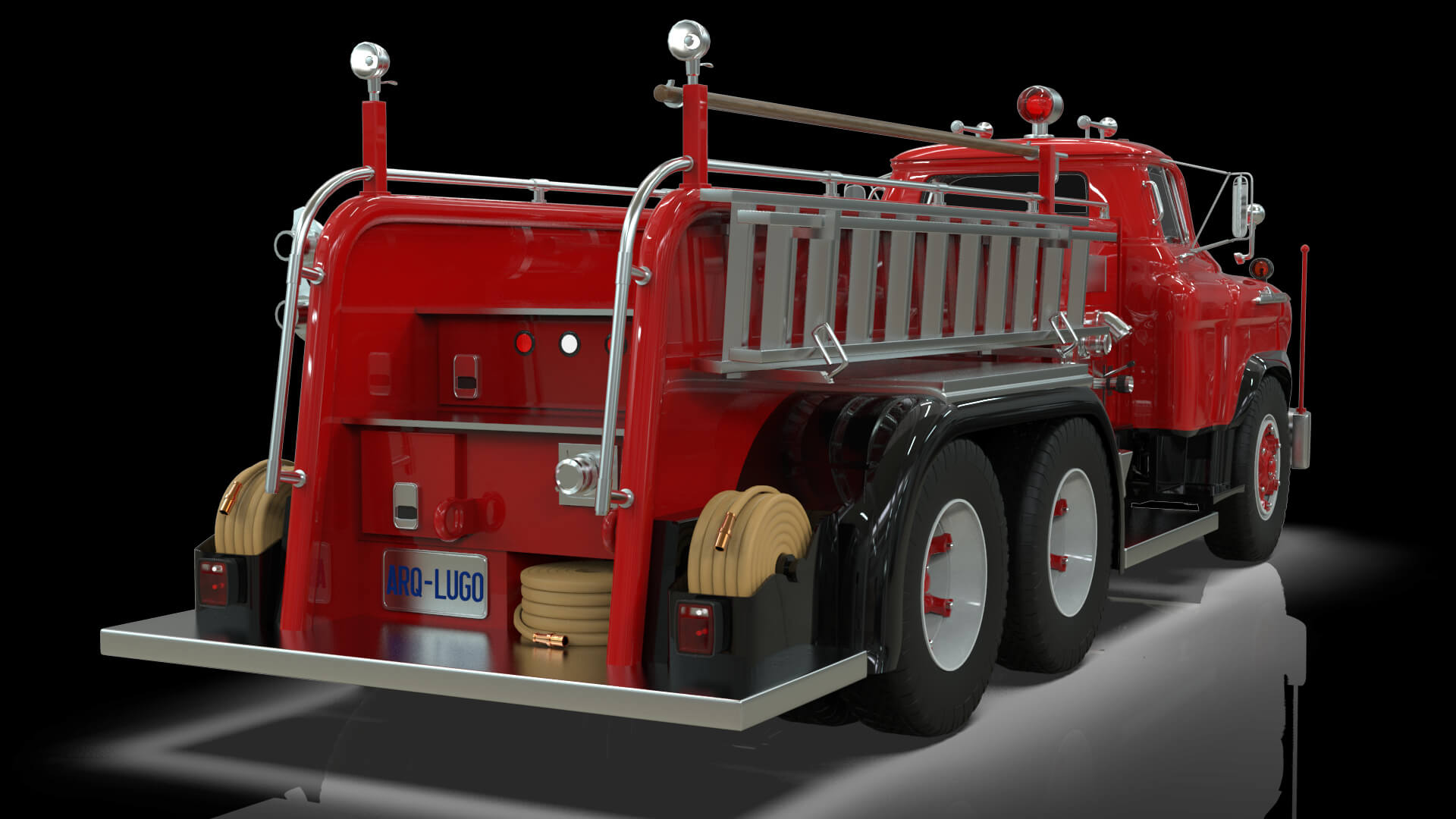 1958 Viking 50 Fire Truck 3D Model