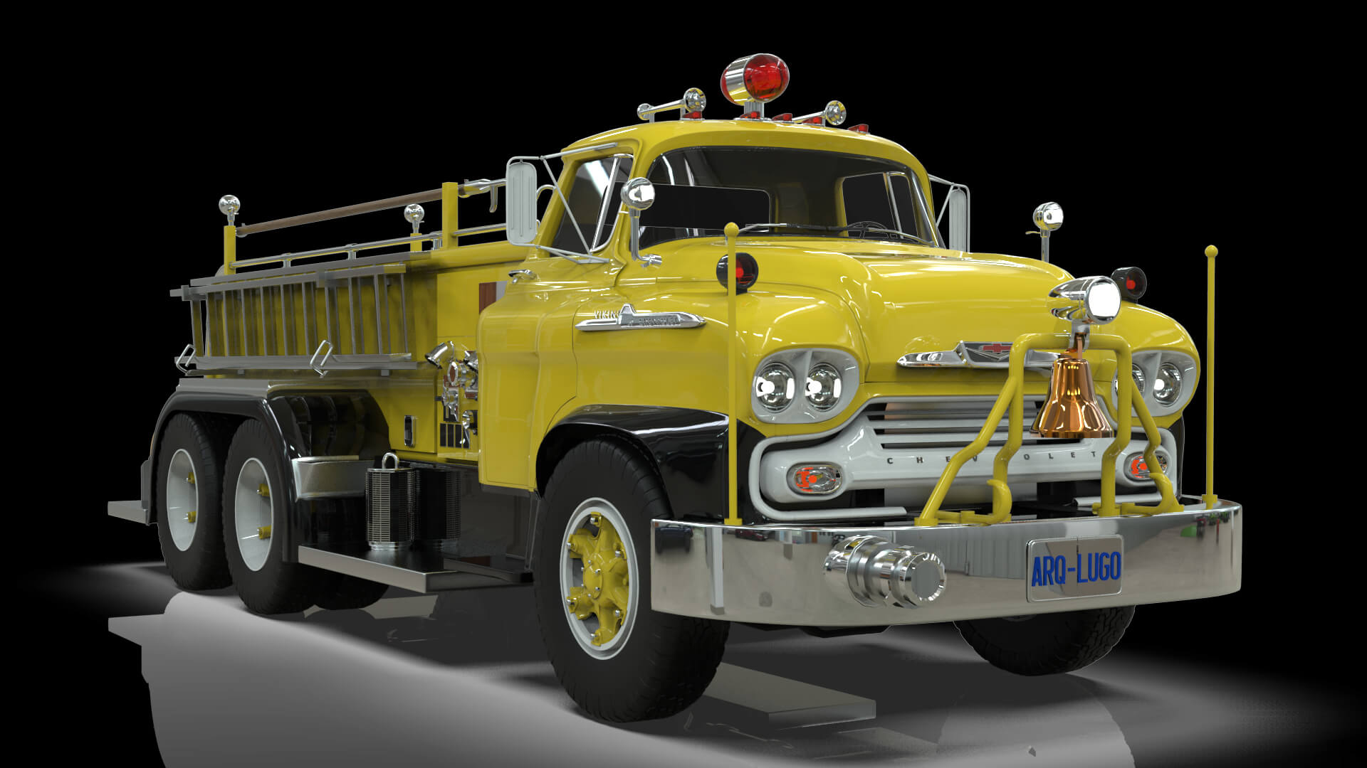 1958 Viking 50 Fire Truck 3D Model