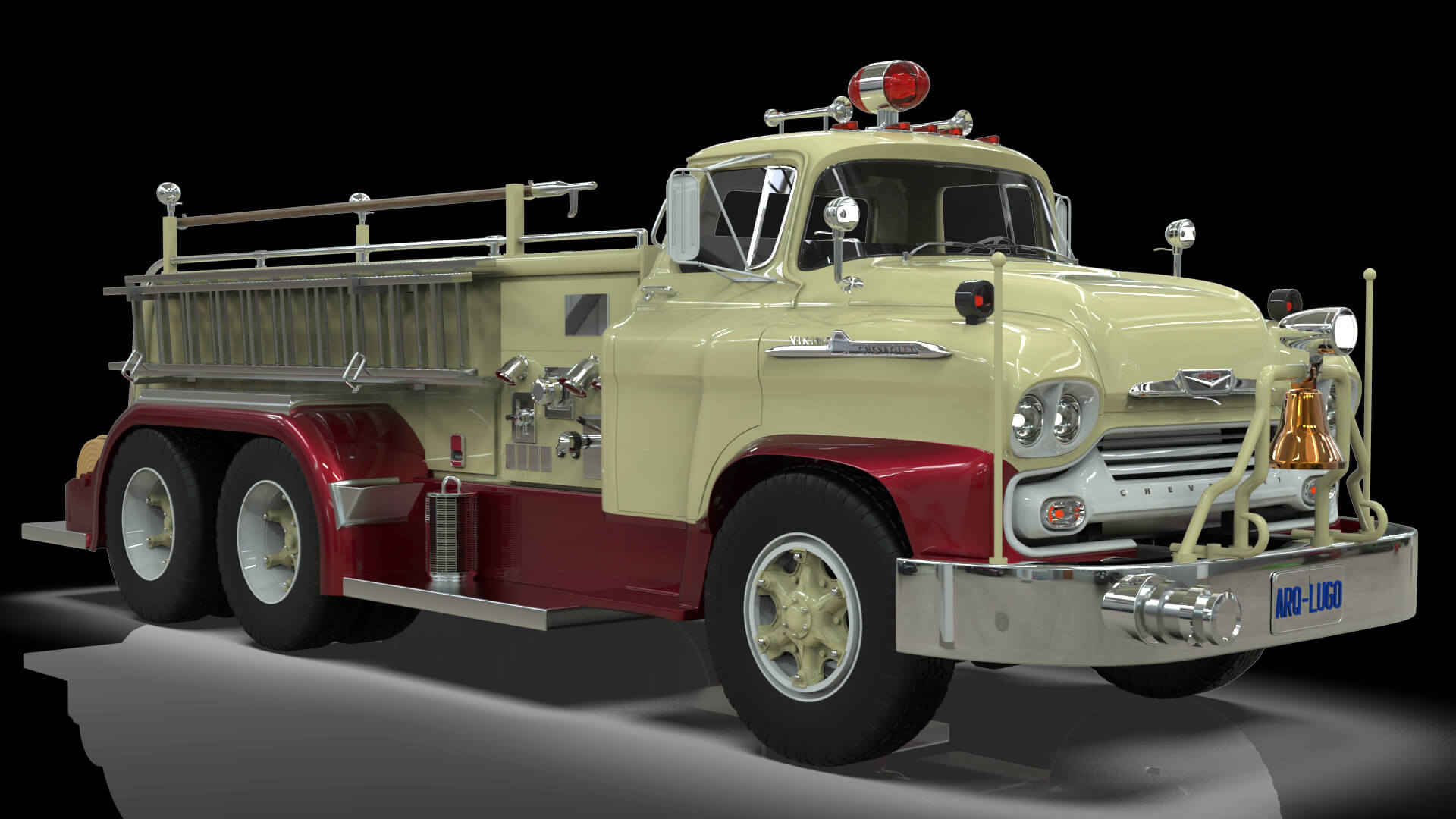 1958 Viking 50 Fire Truck 3D Model