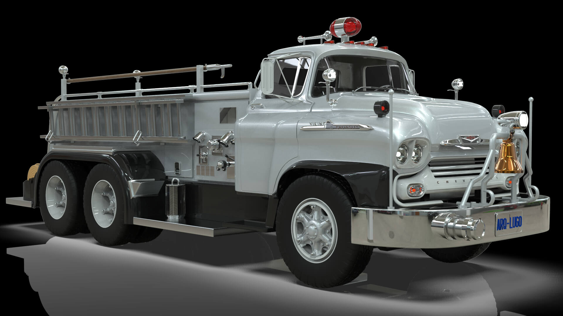 1958 Viking 50 Fire Truck 3D Model