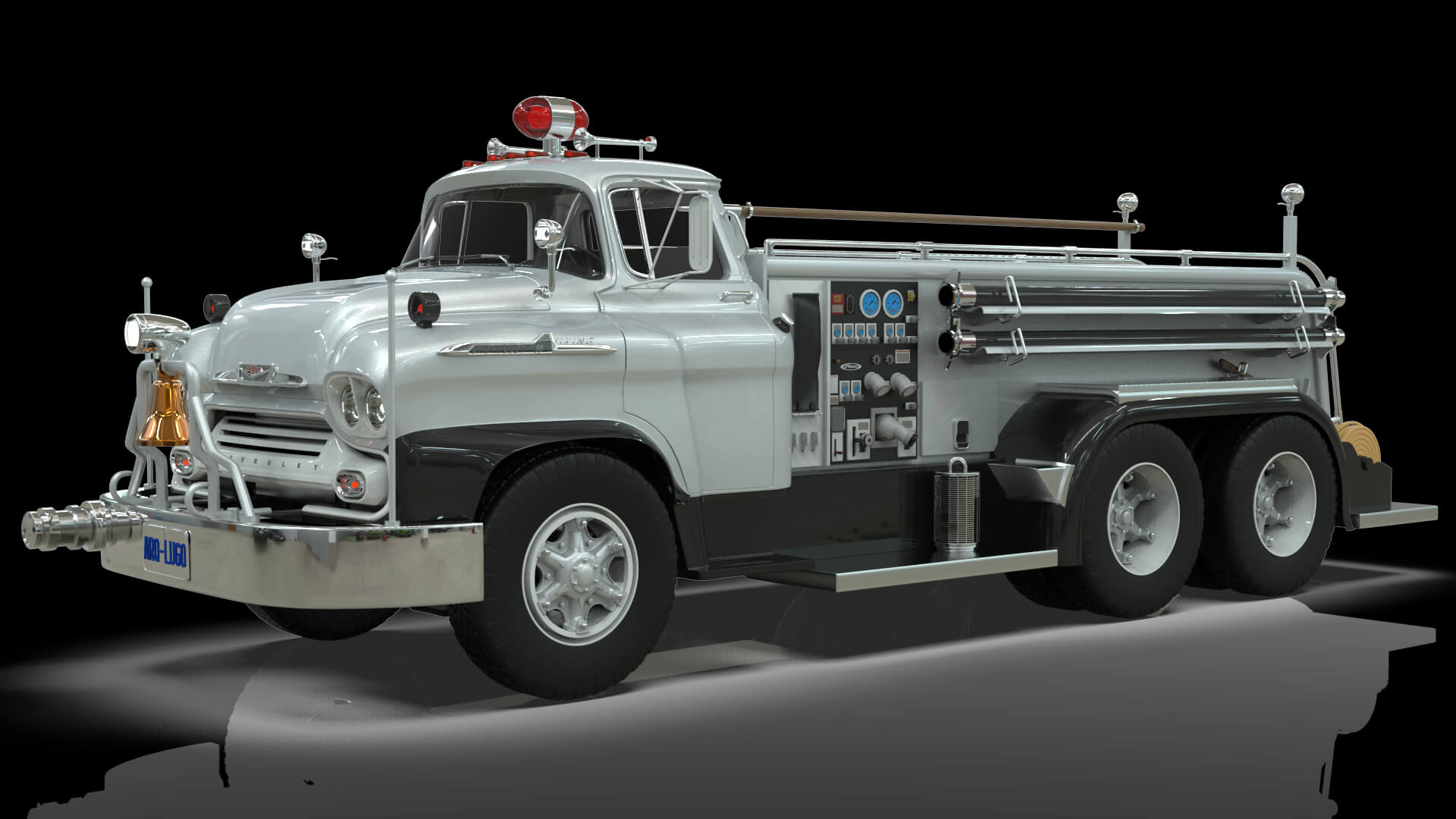 1958 Viking 50 Fire Truck 3D Model