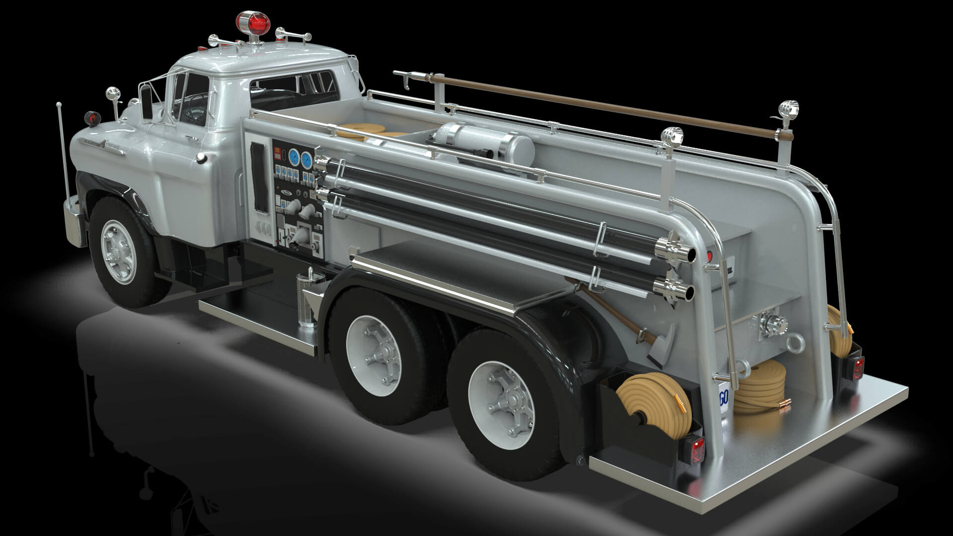 1958 Viking 50 Fire Truck 3D Model