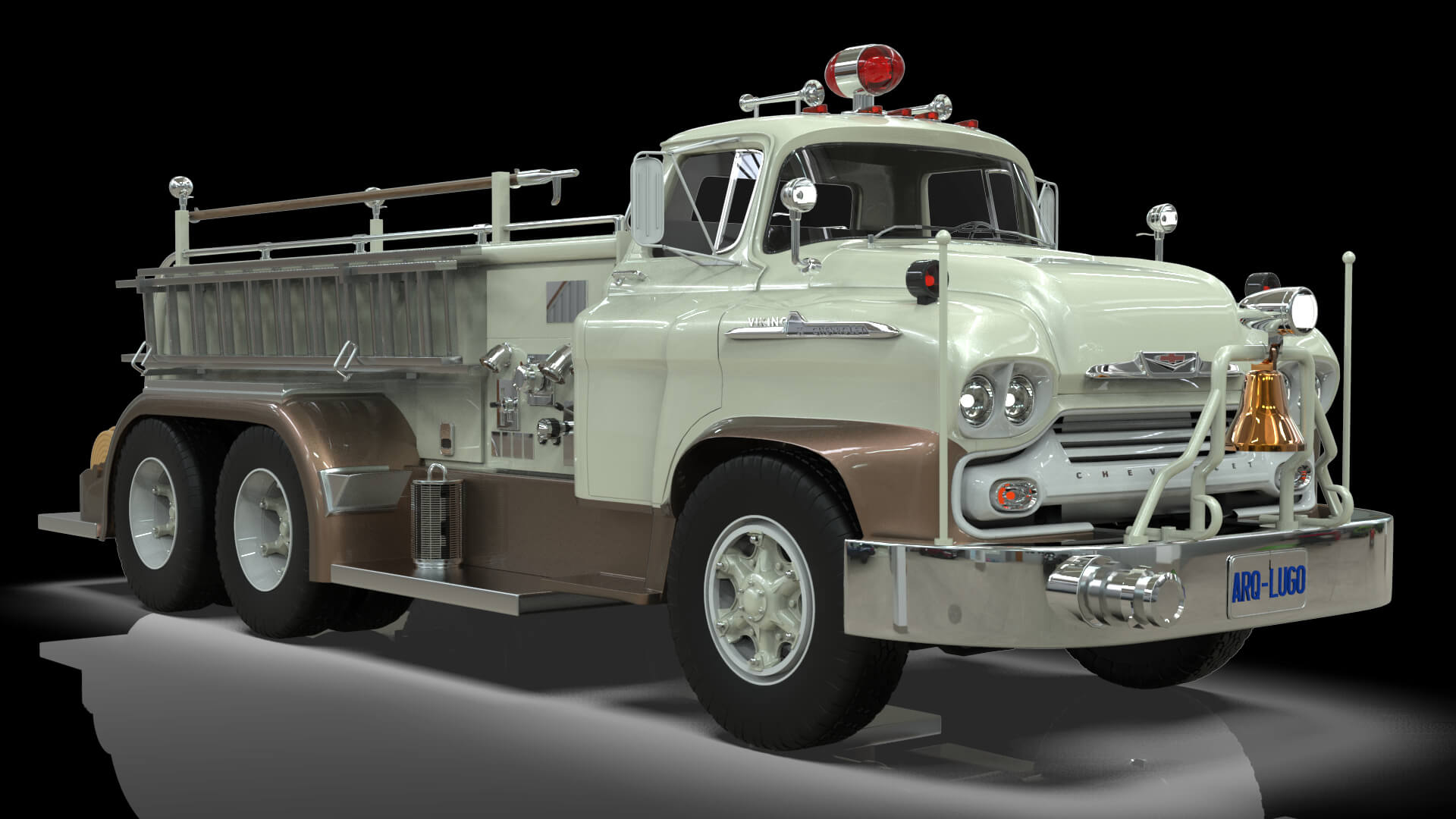 1958 Viking 50 Fire Truck 3D Model