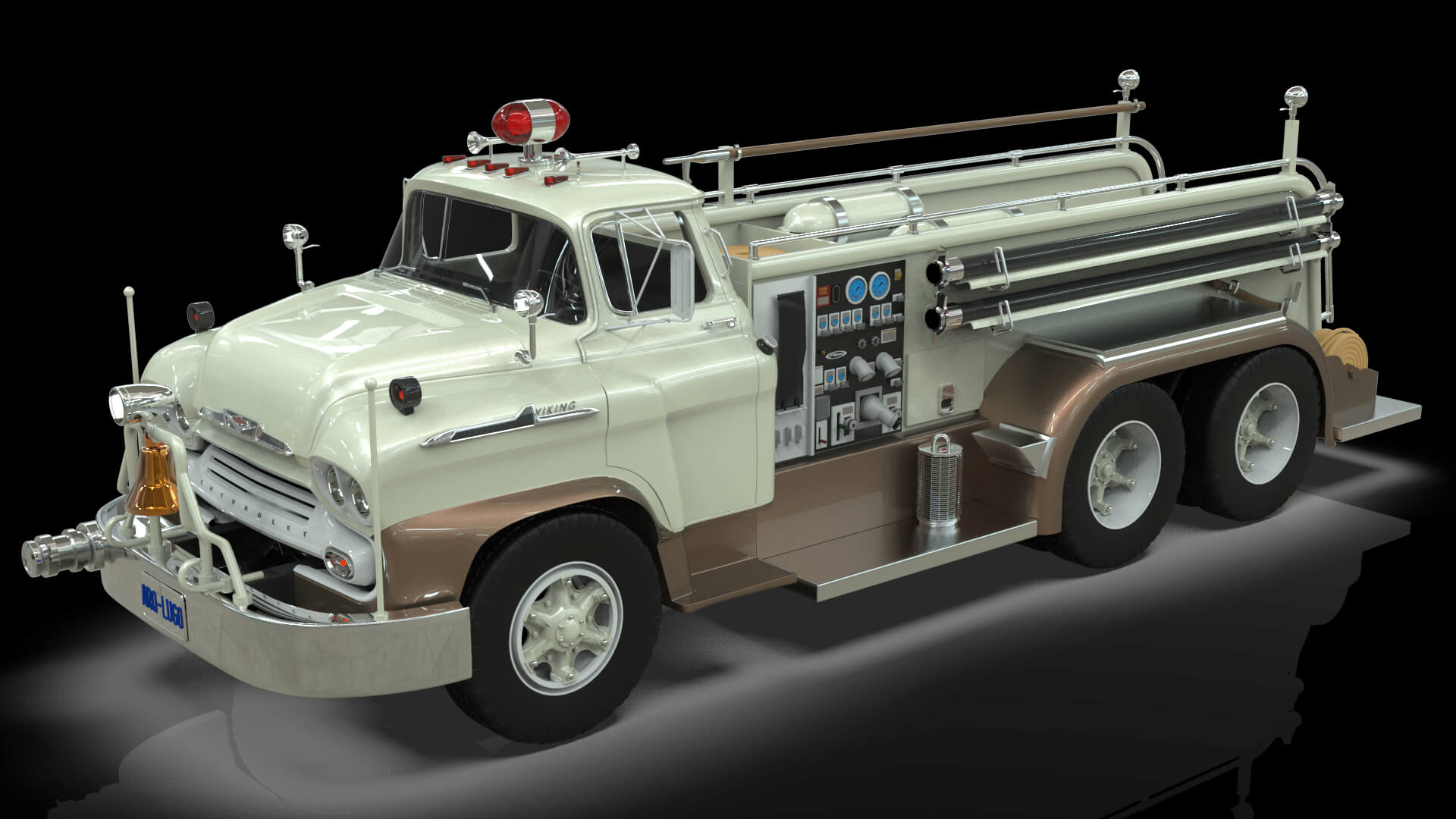 1958 Viking 50 Fire Truck 3D Model