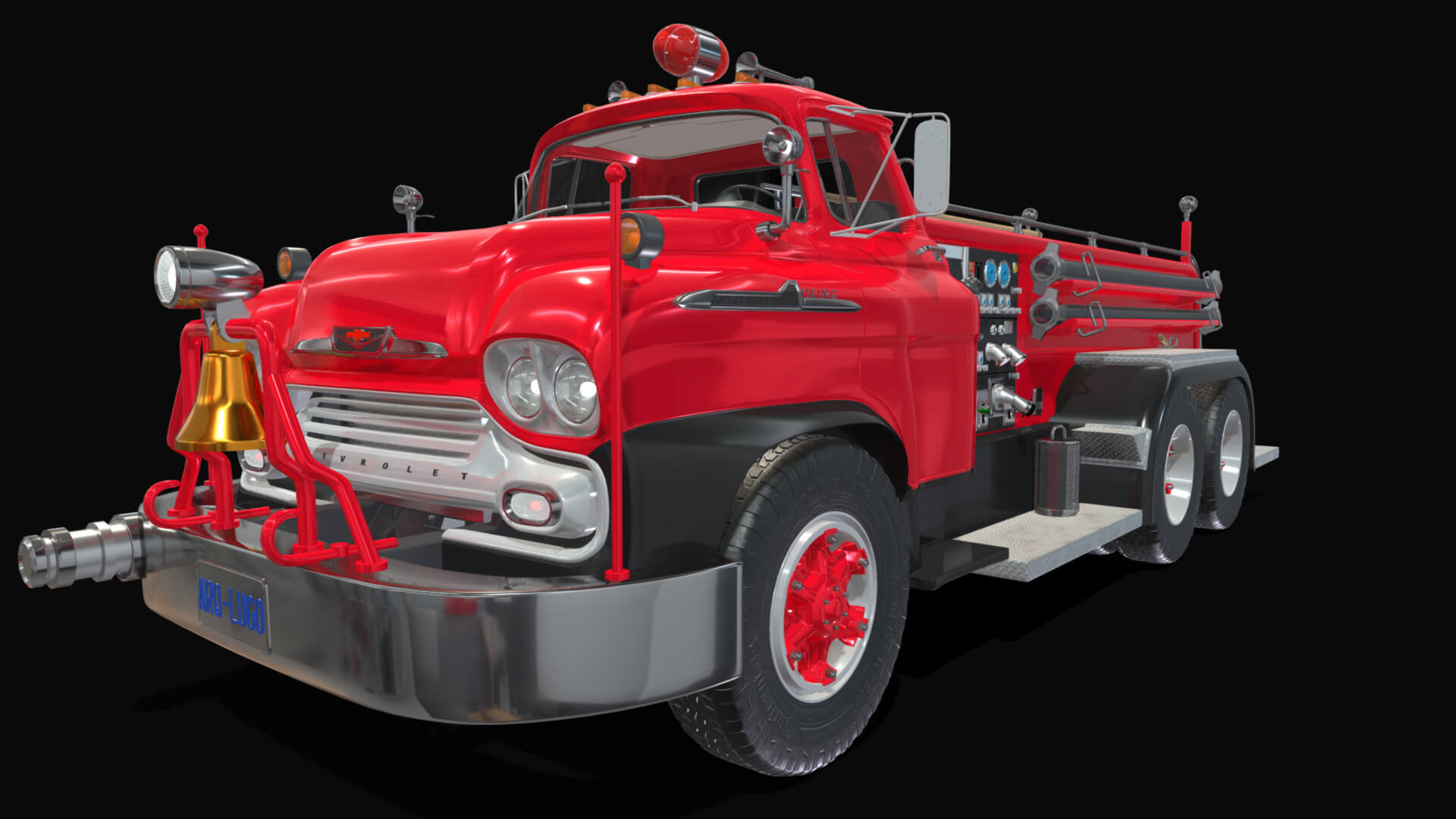 1958 Viking 50 Fire Truck 3D Model
