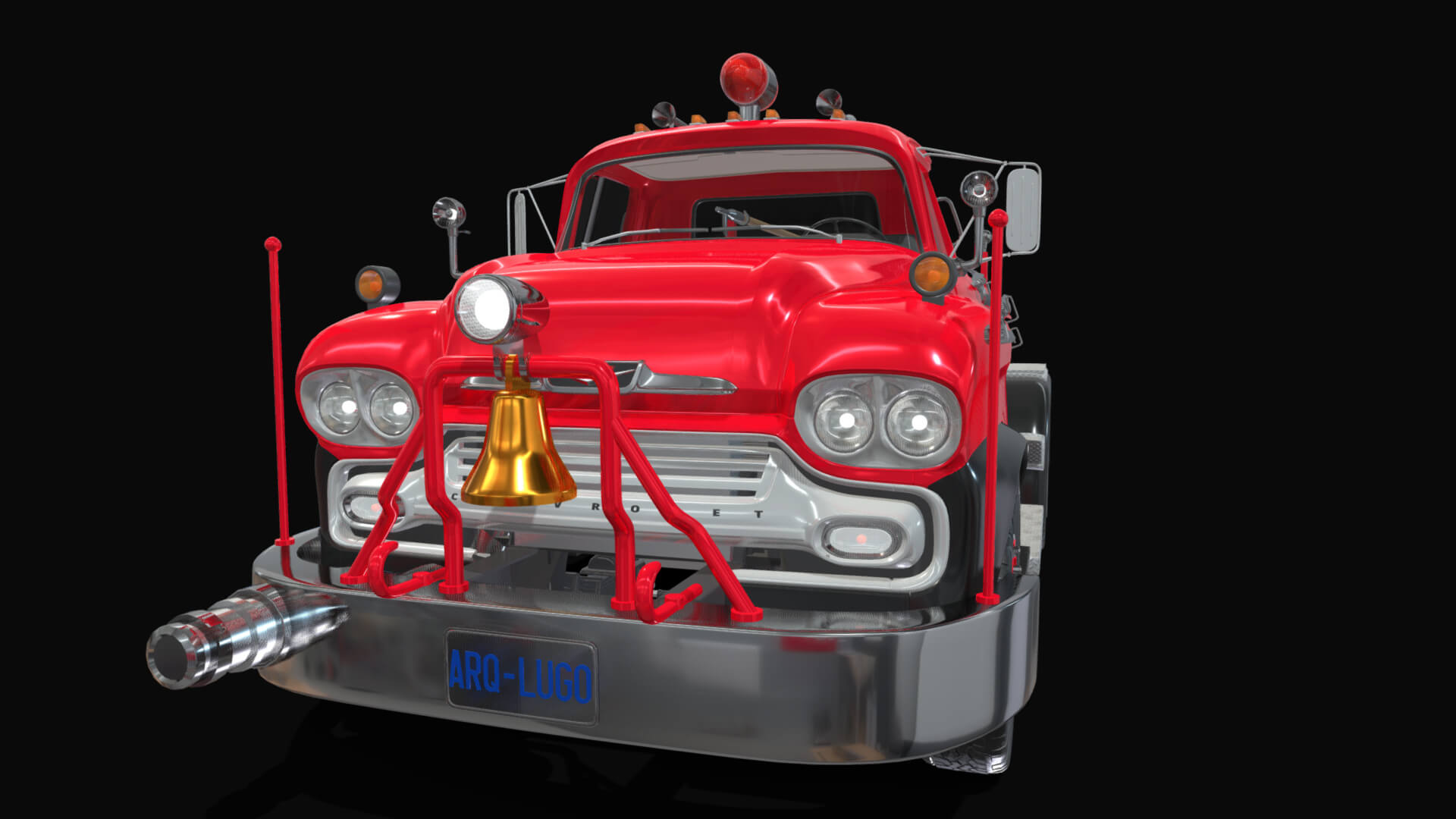 1958 Viking 50 Fire Truck 3D Model