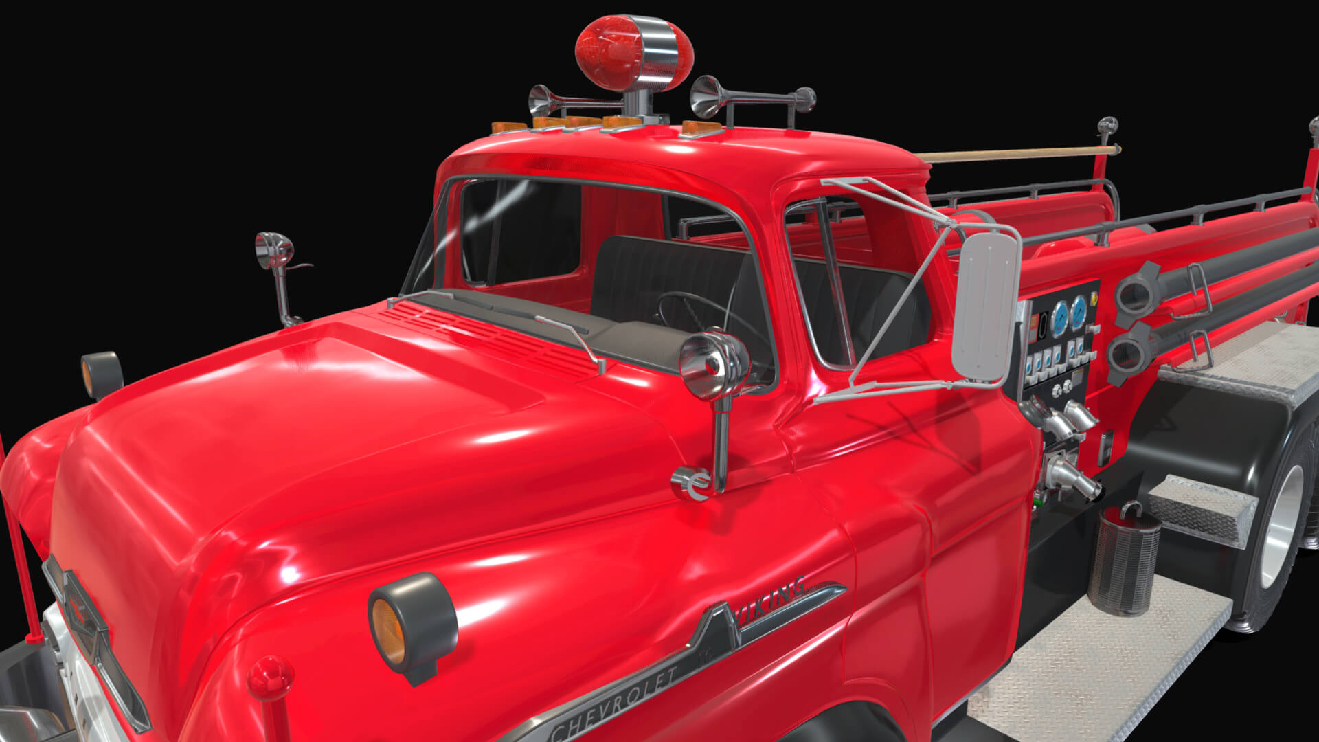1958 Viking 50 Fire Truck 3D Model