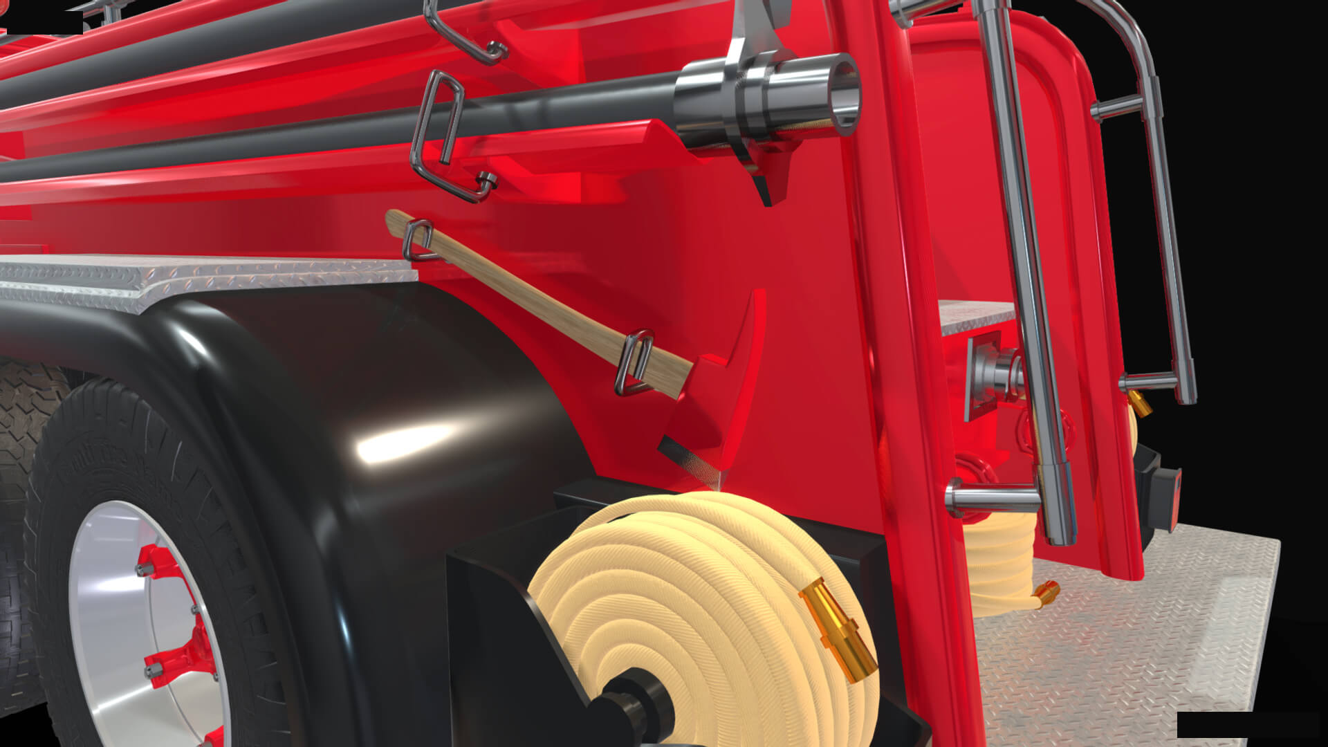 1958 Viking 50 Fire Truck 3D Model