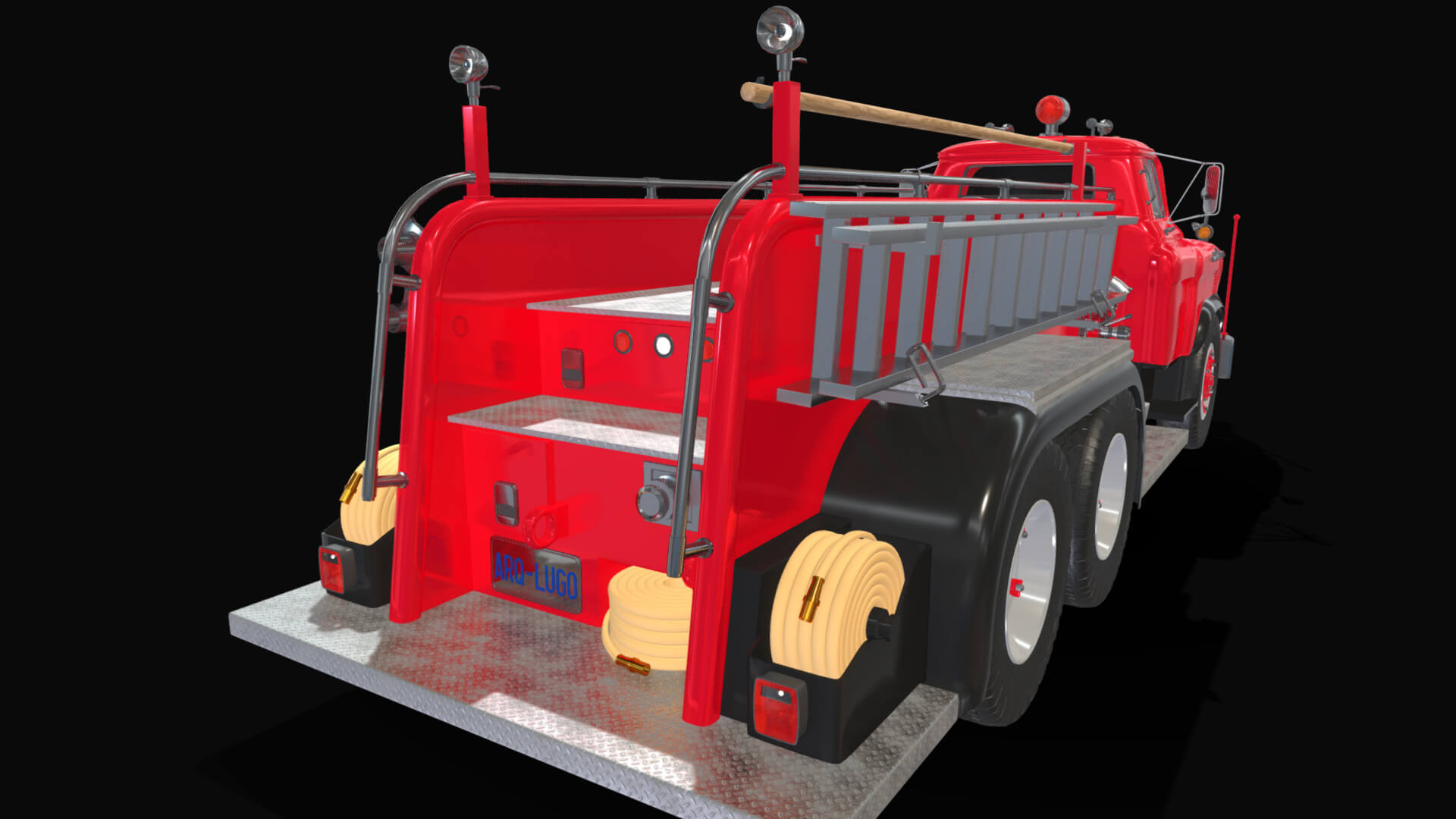 1958 Viking 50 Fire Truck 3D Model