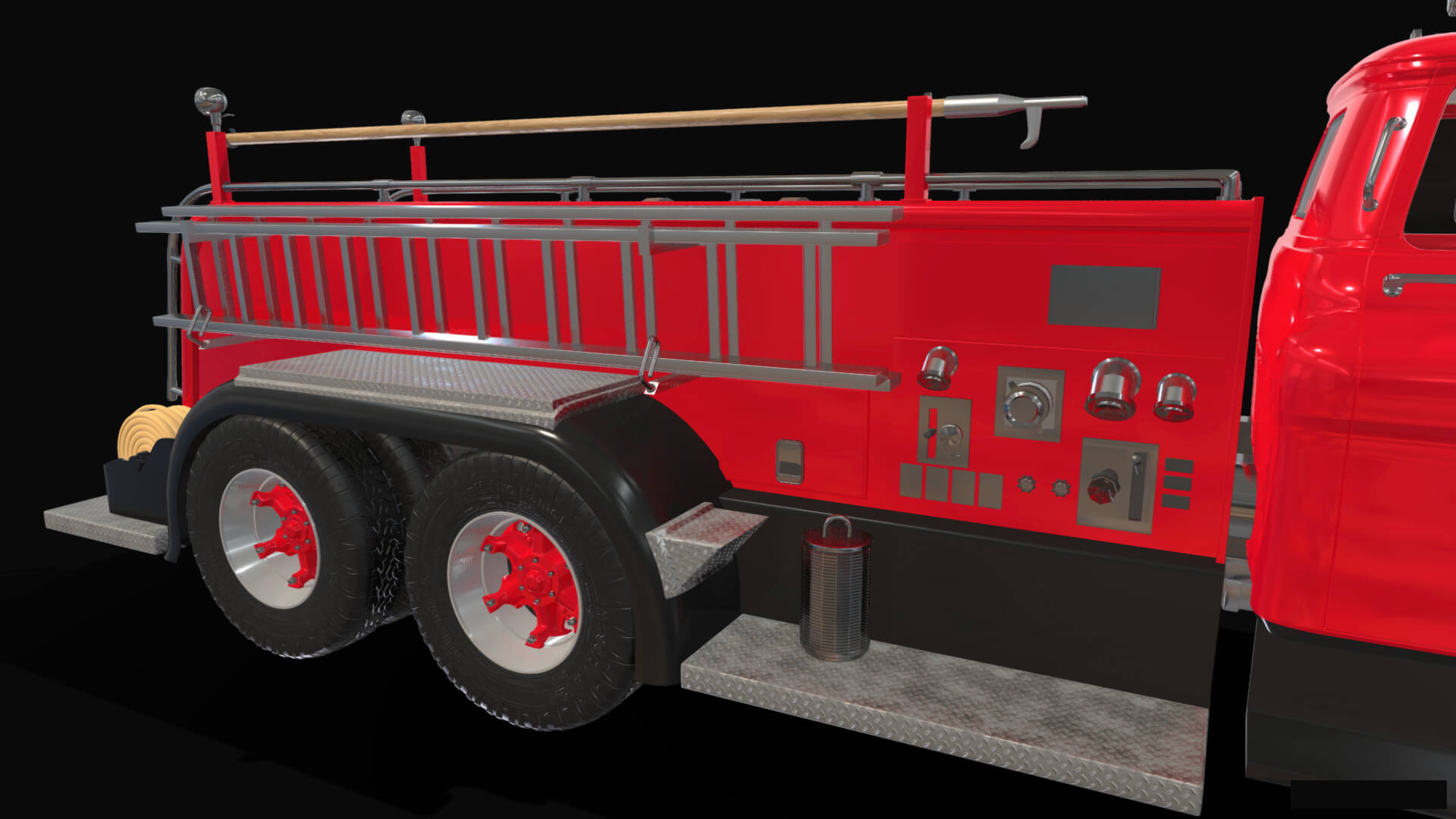 1958 Viking 50 Fire Truck 3D Model