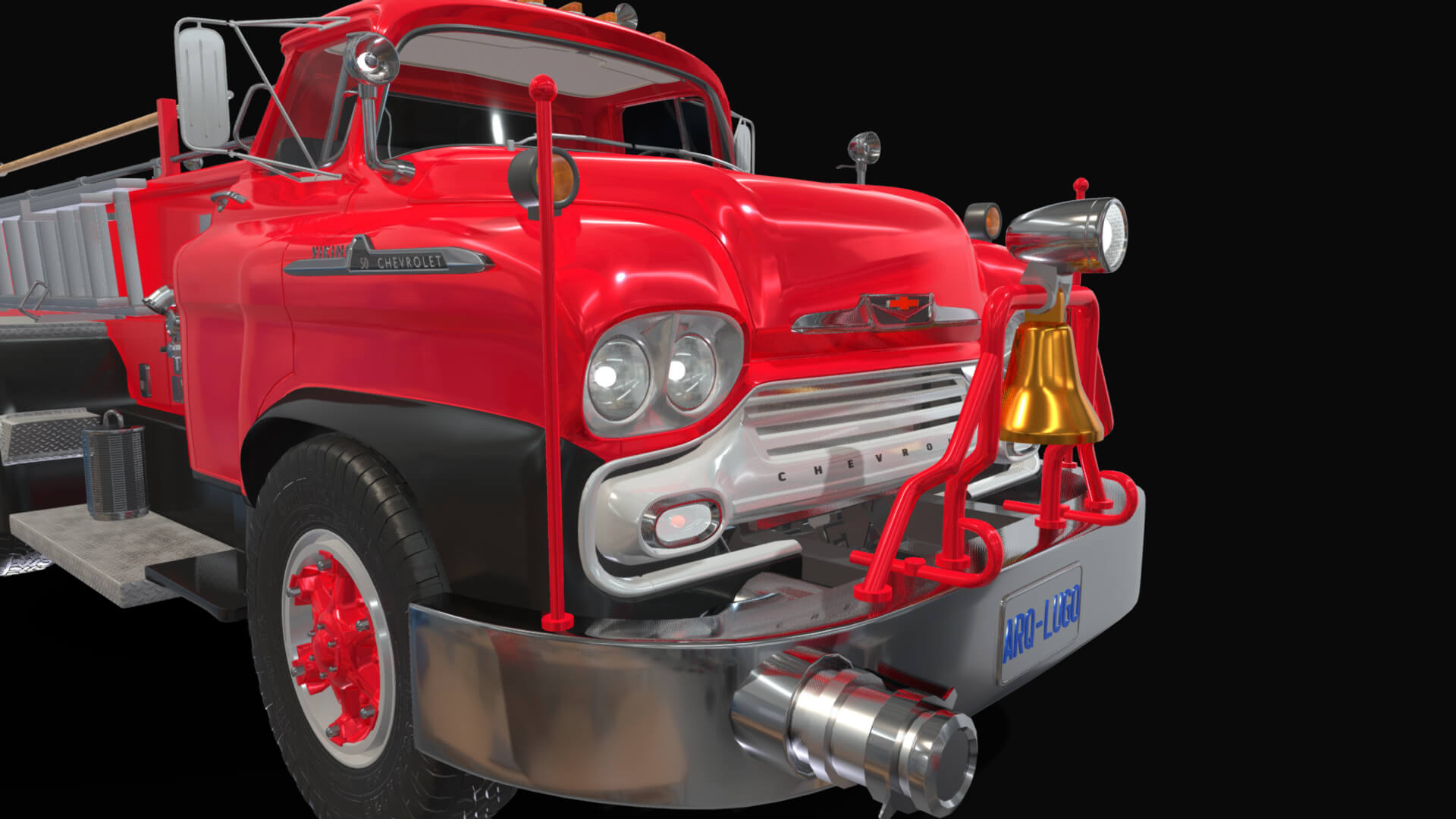 1958 Viking 50 Fire Truck 3D Model