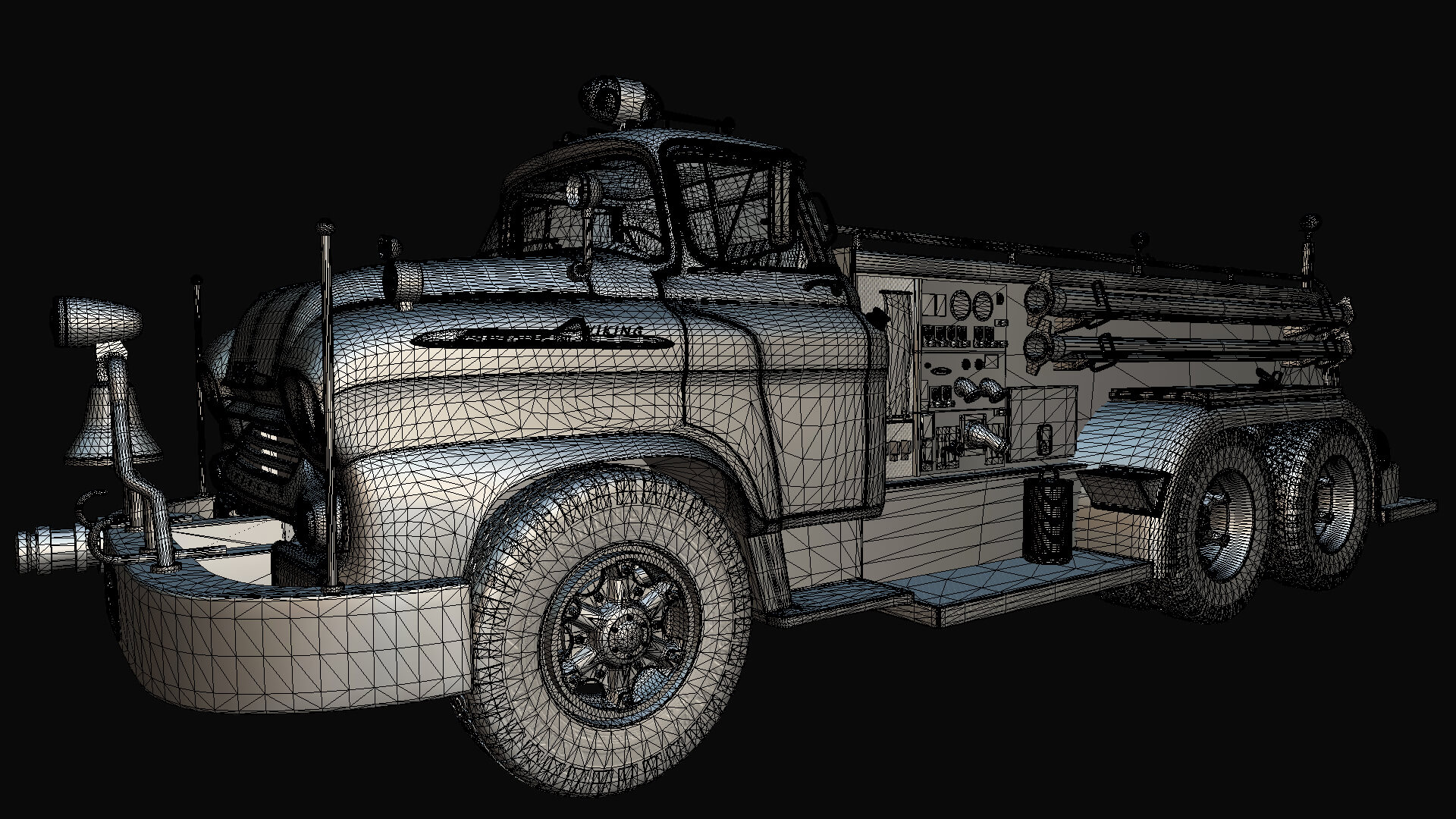 1958 Viking 50 Fire Truck 3D Model
