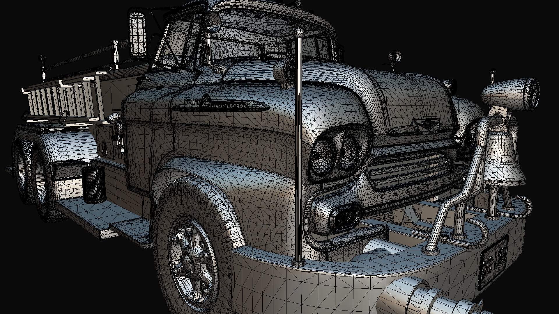 1958 Viking 50 Fire Truck 3D Model