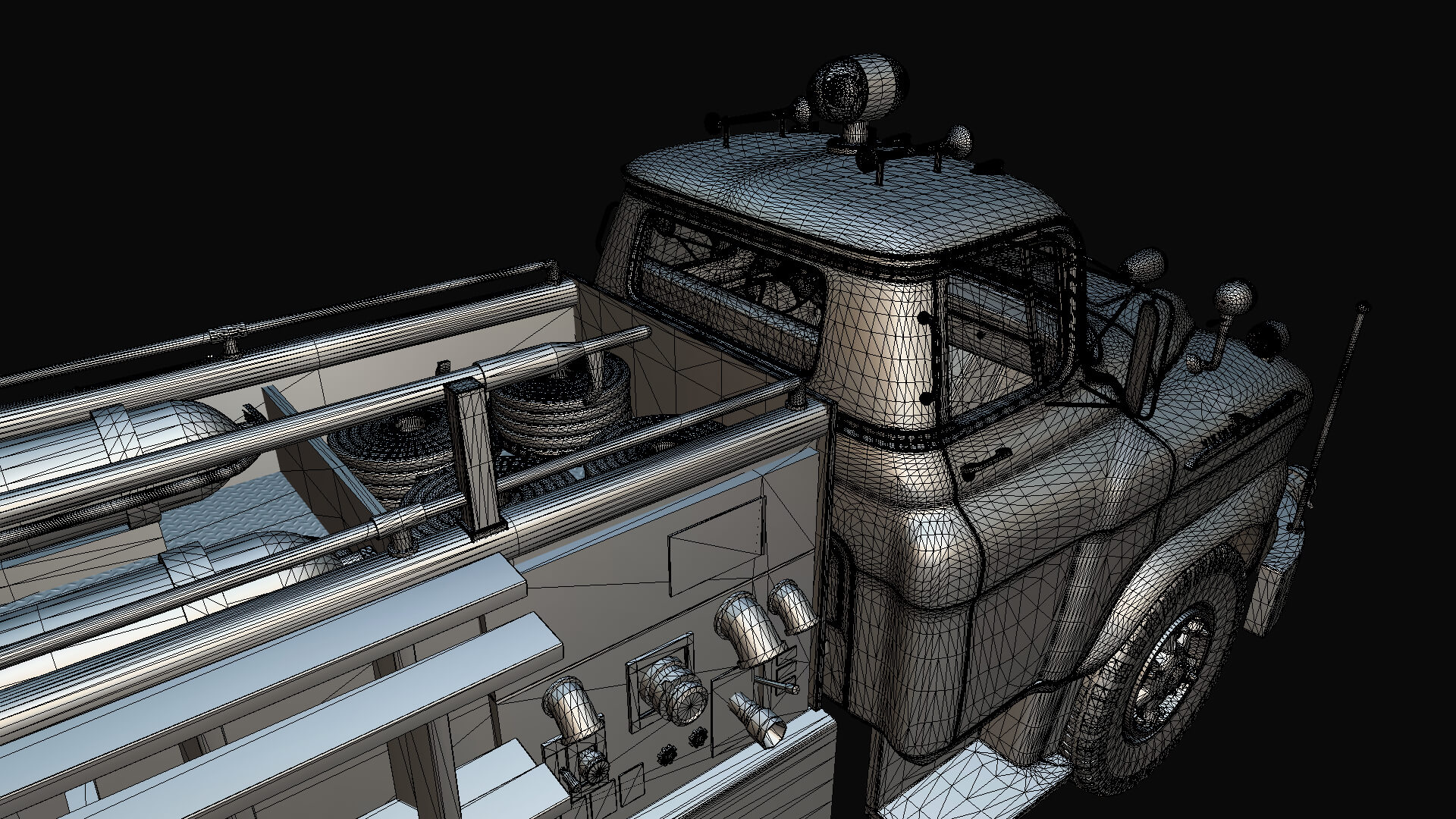 1958 Viking 50 Fire Truck 3D Model