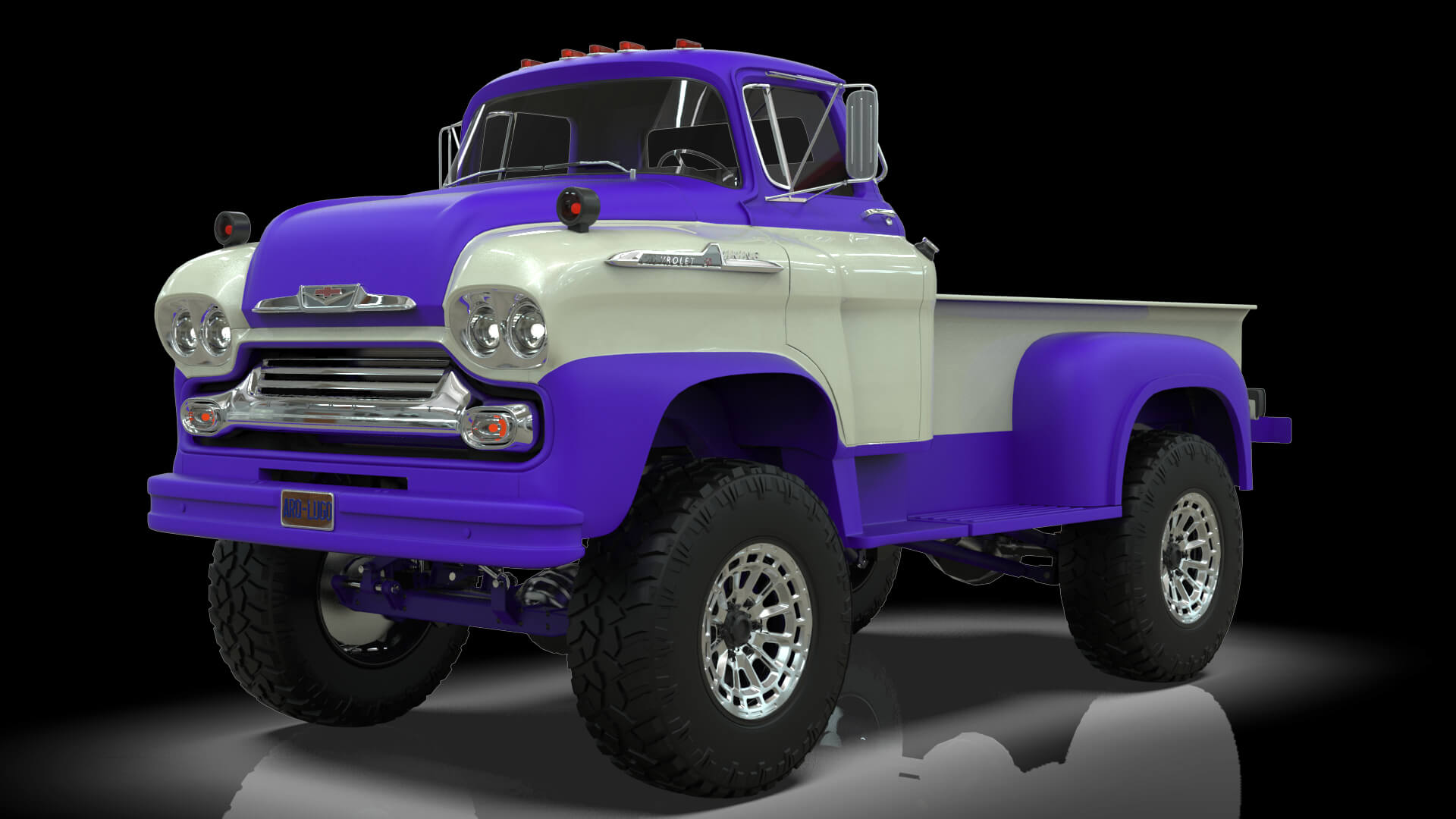 1958 Viking 50 Lifted 4x4 Pickup Truck 3D Model